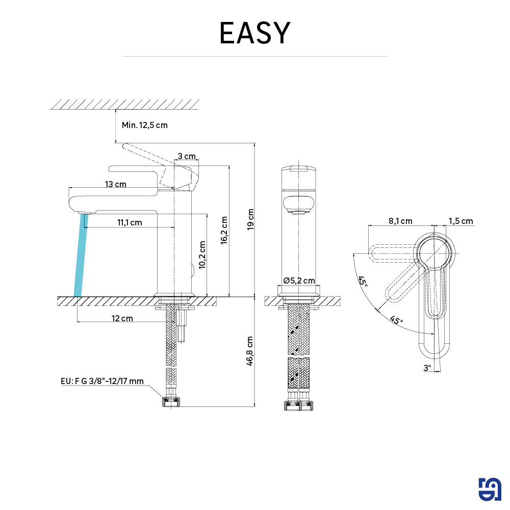Grifo de lavabo SENSEA Easy monomando cromo brillo. Apertura en frío. Antical. Latón - 5