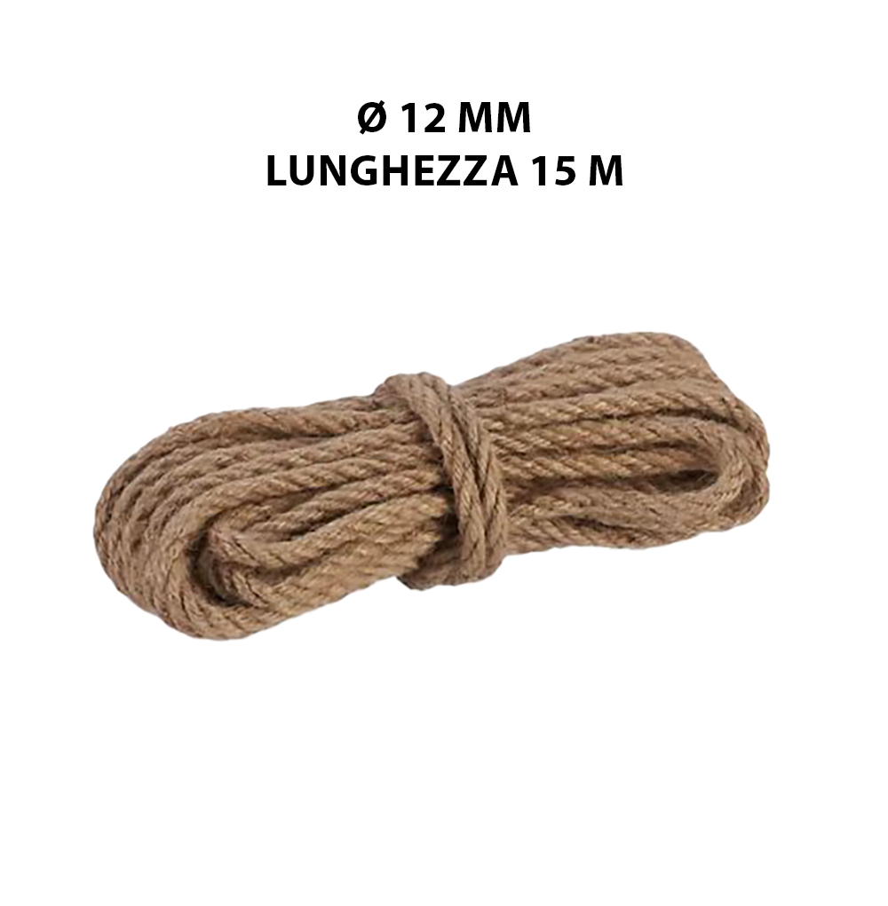 Corda in juta L 15 m x Ø 12 mm beige carico max 425 Kg - 3