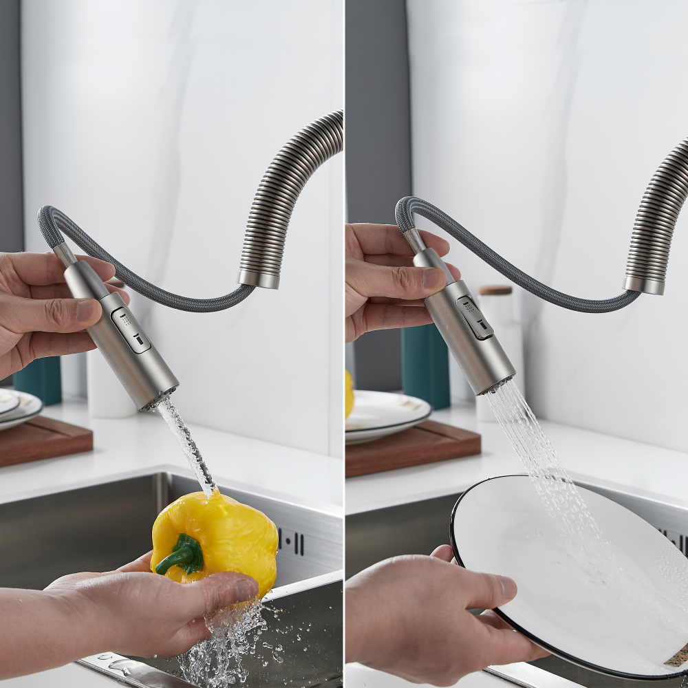 Torneira de bancada flexivel aço escovado Delinia Michigan - 4