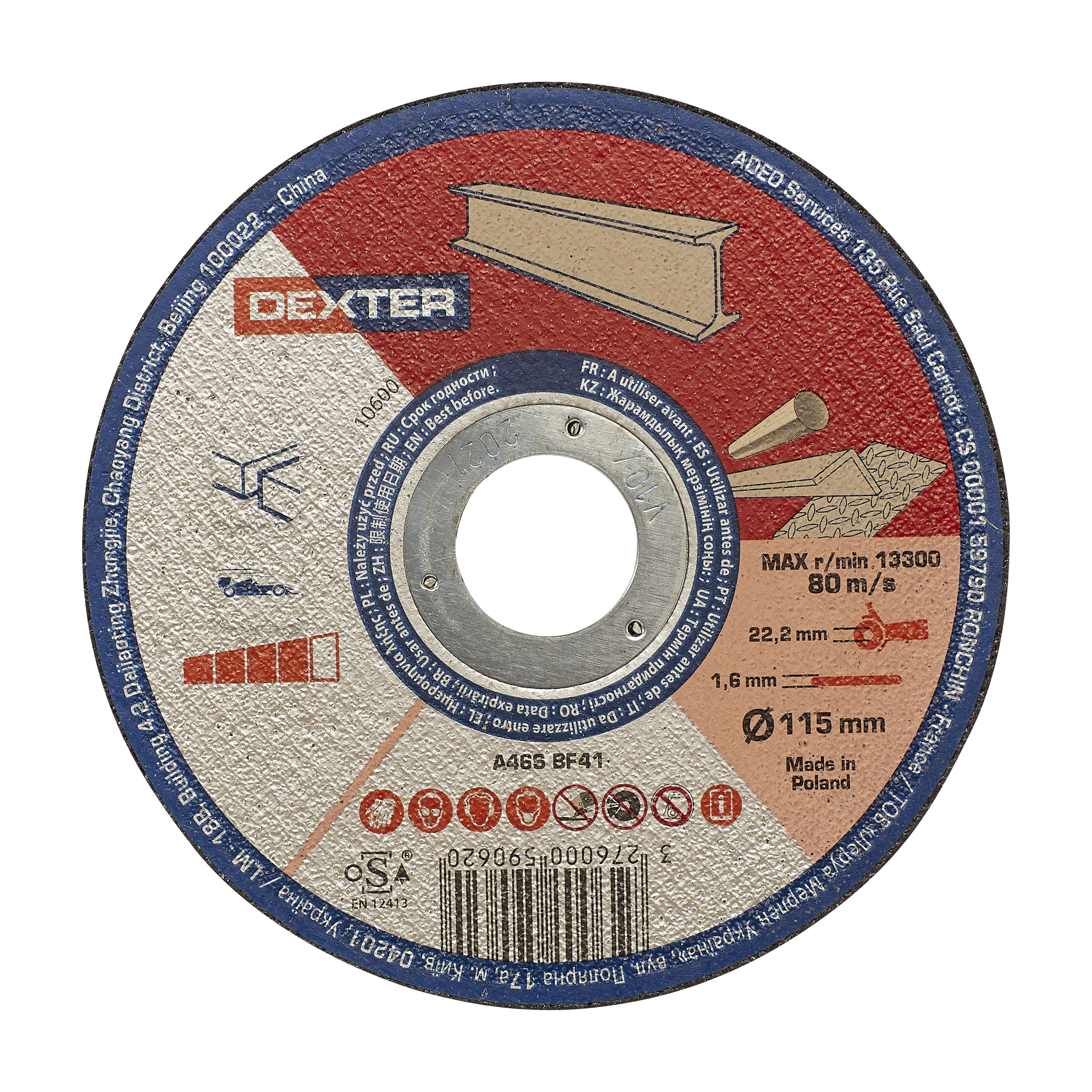 Disco de corte para metal/aço inoxidável 115x1,6 mm Dexter - 2