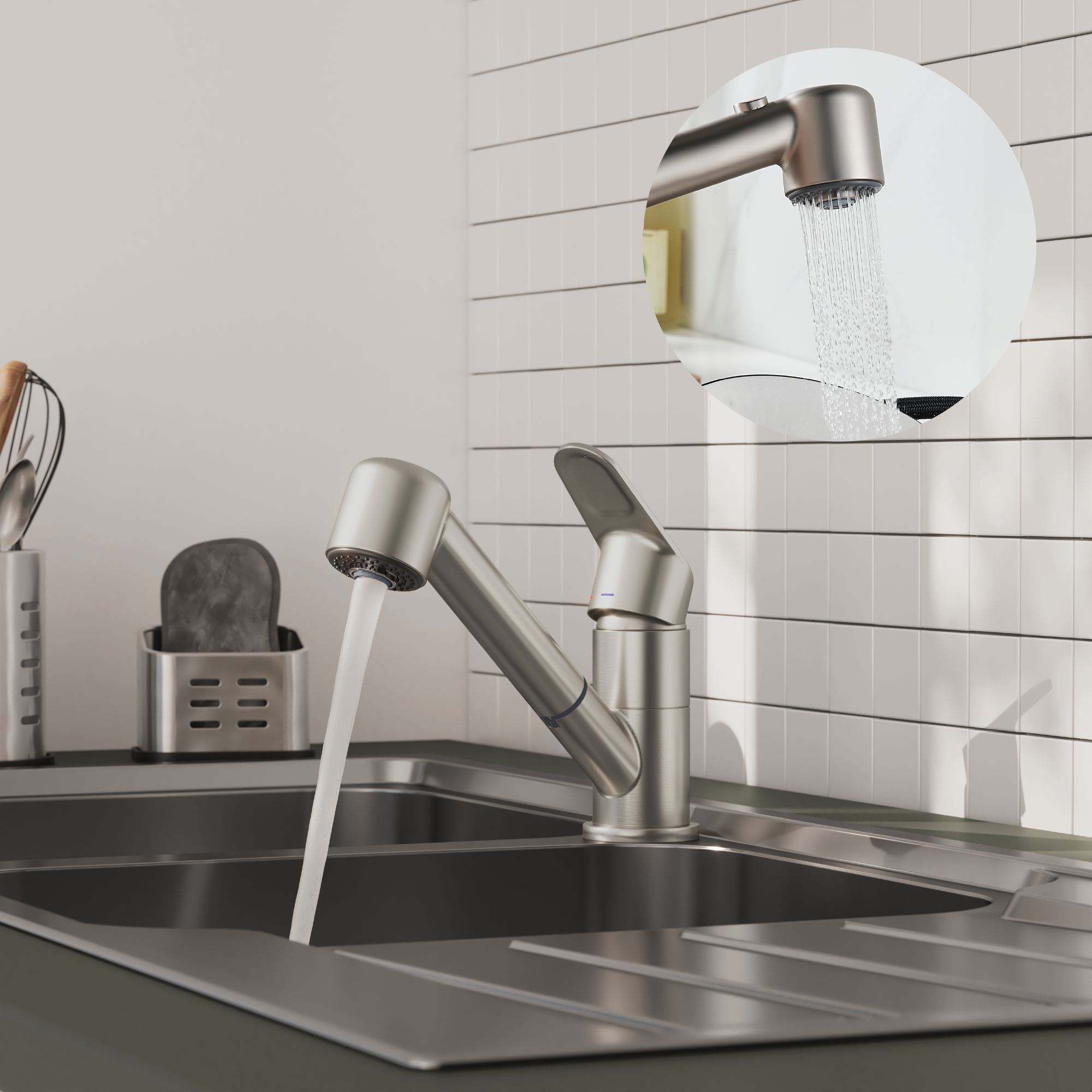 Mitigeur de cuisine façon inox, Kemi, DELINIA - 4