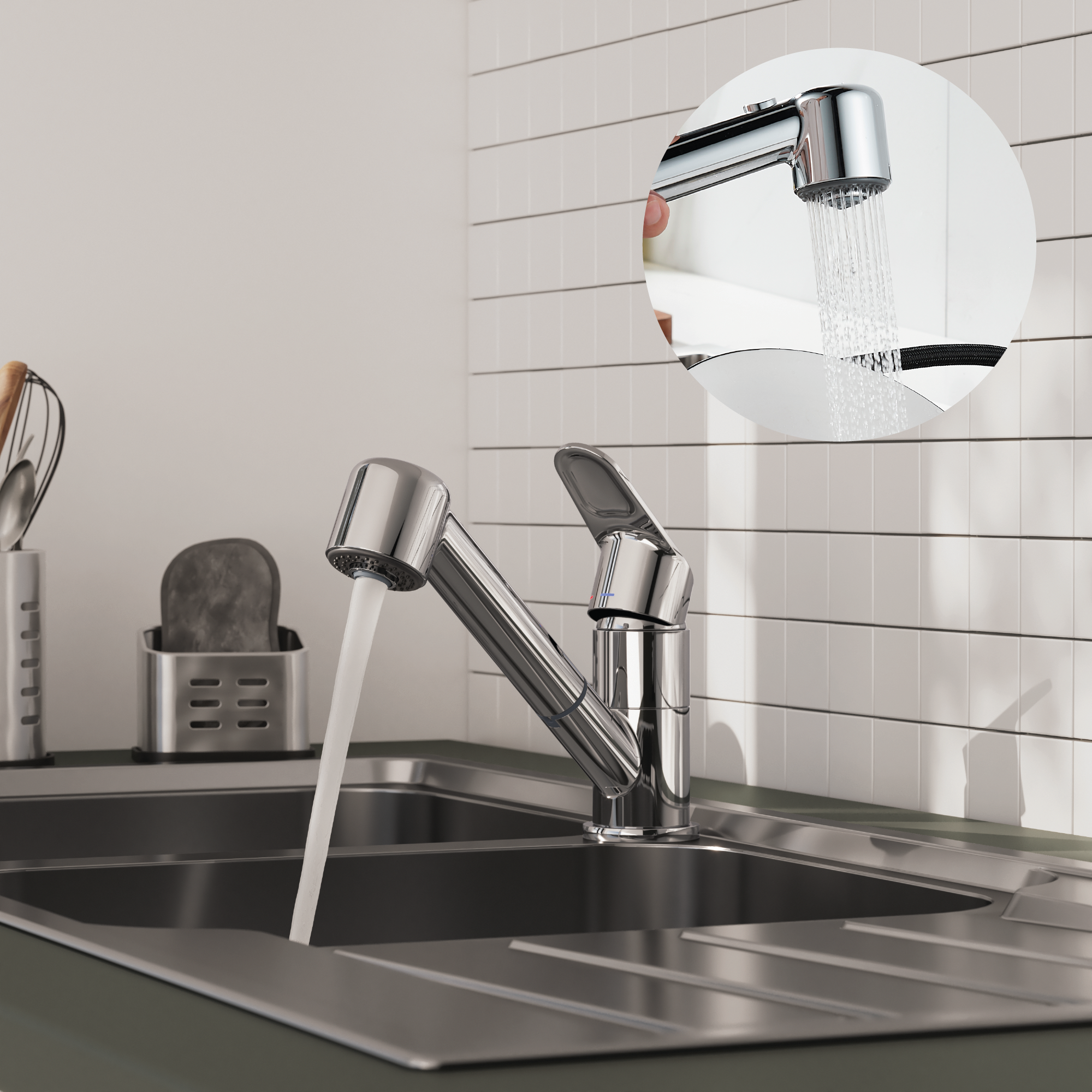 Mitigeur de cuisine chrome, Kemi, DELINIA - 3