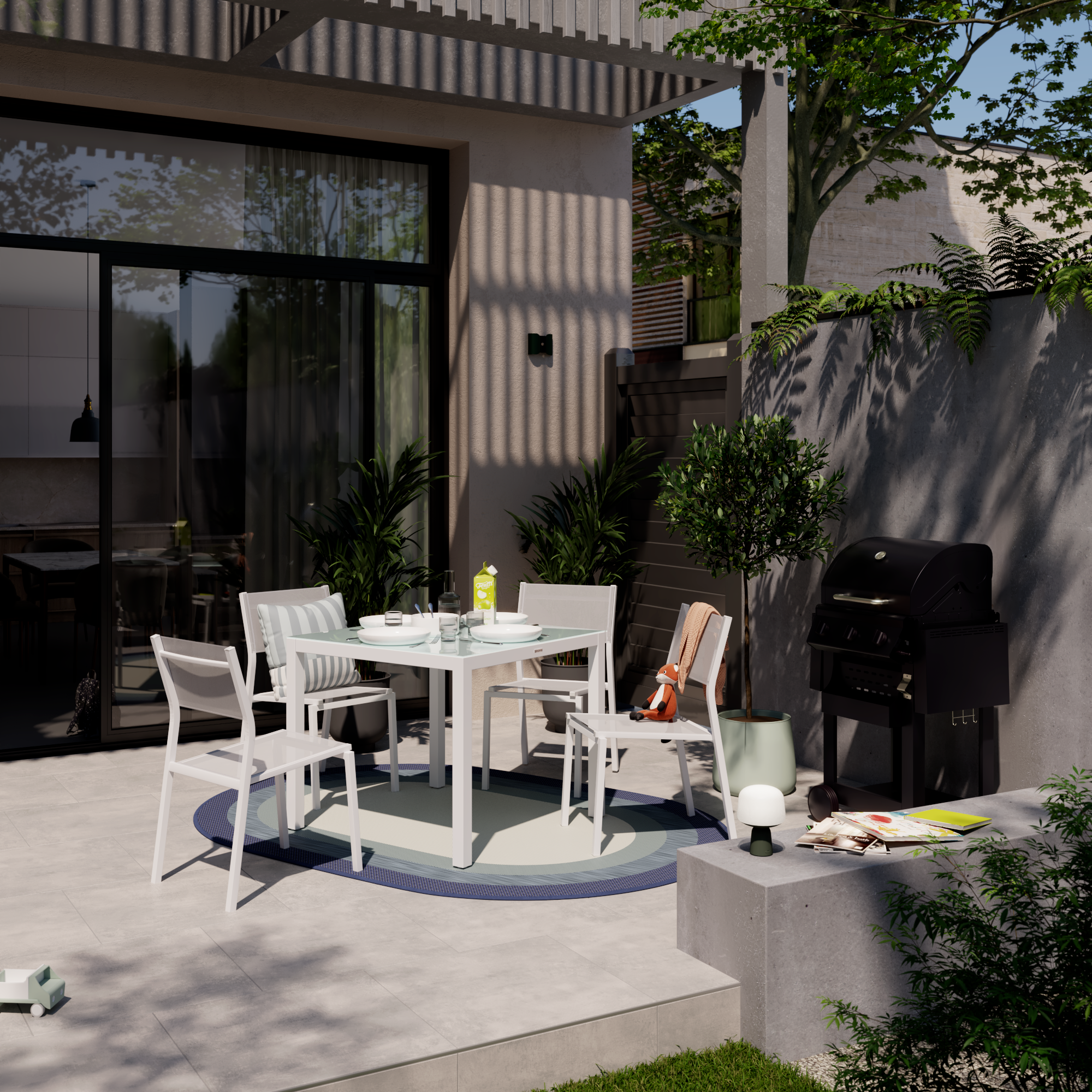 Sedia da giardino Lyra Beta NATERIAL, struttura e seduta in alluminio bianco - 5