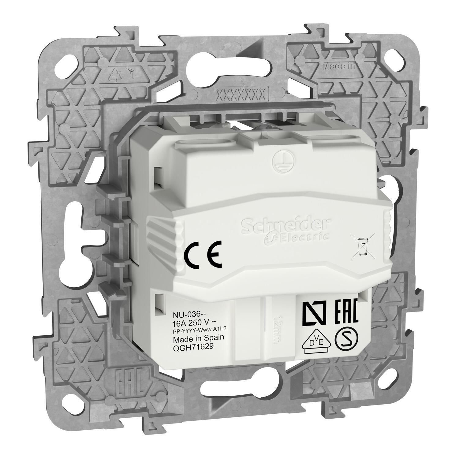 Tomada 2p+t com obturadores branco nu - 5