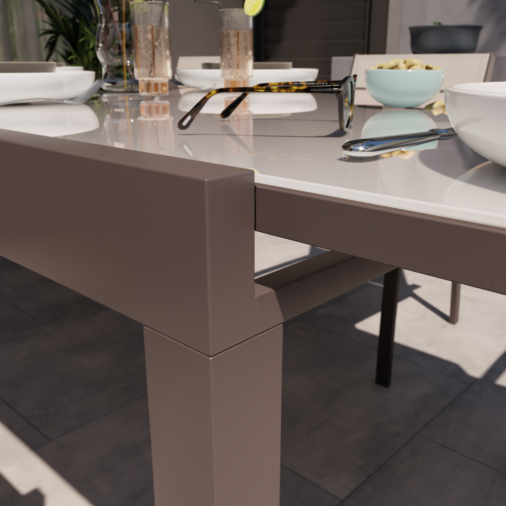 Mesa de alumínio NATERIAL LYRA II 90/160X90CM MOKA - 5