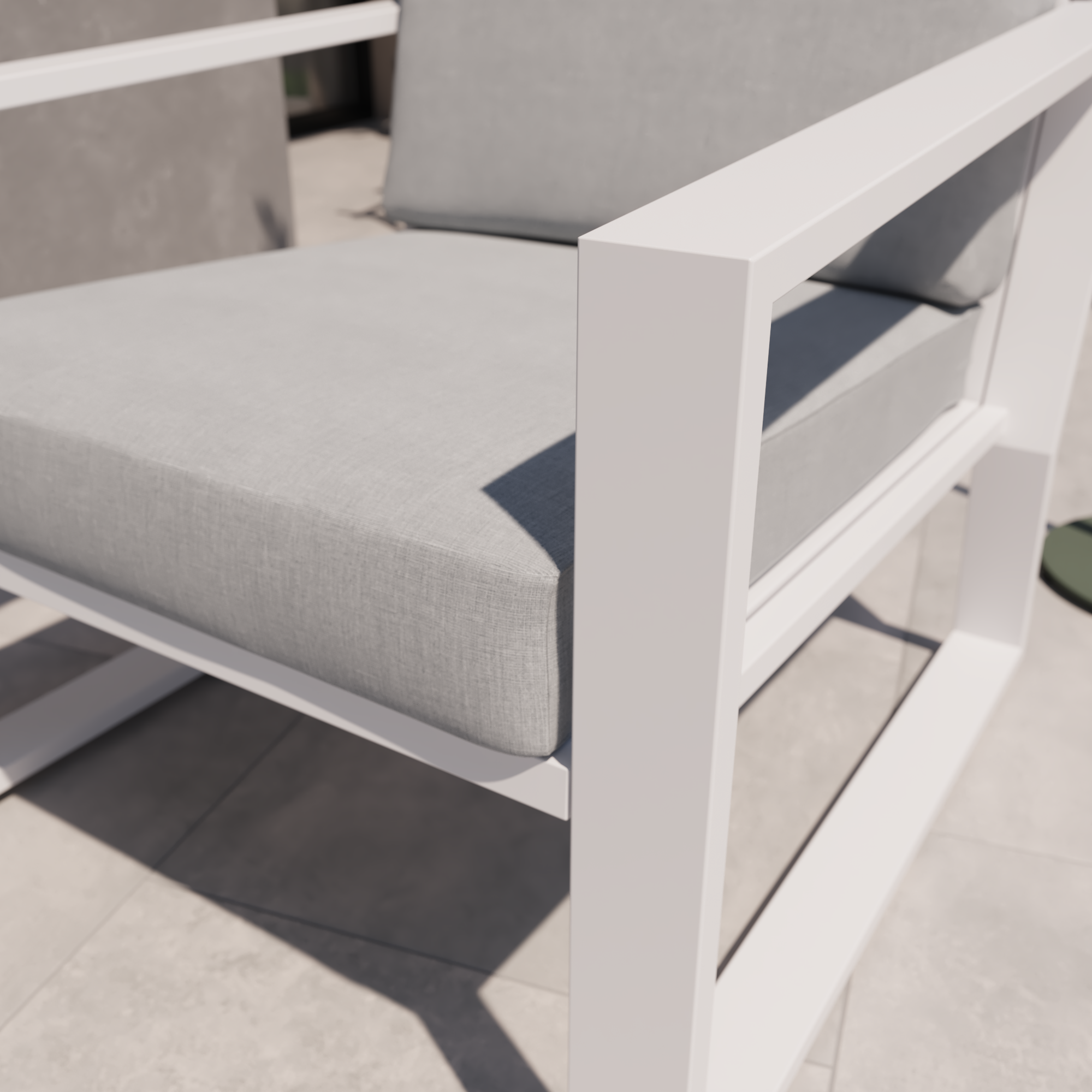 Salotto da giardino per 4 persone bianco Lyra NATERIAL con cuscini in poliestere beige - 9