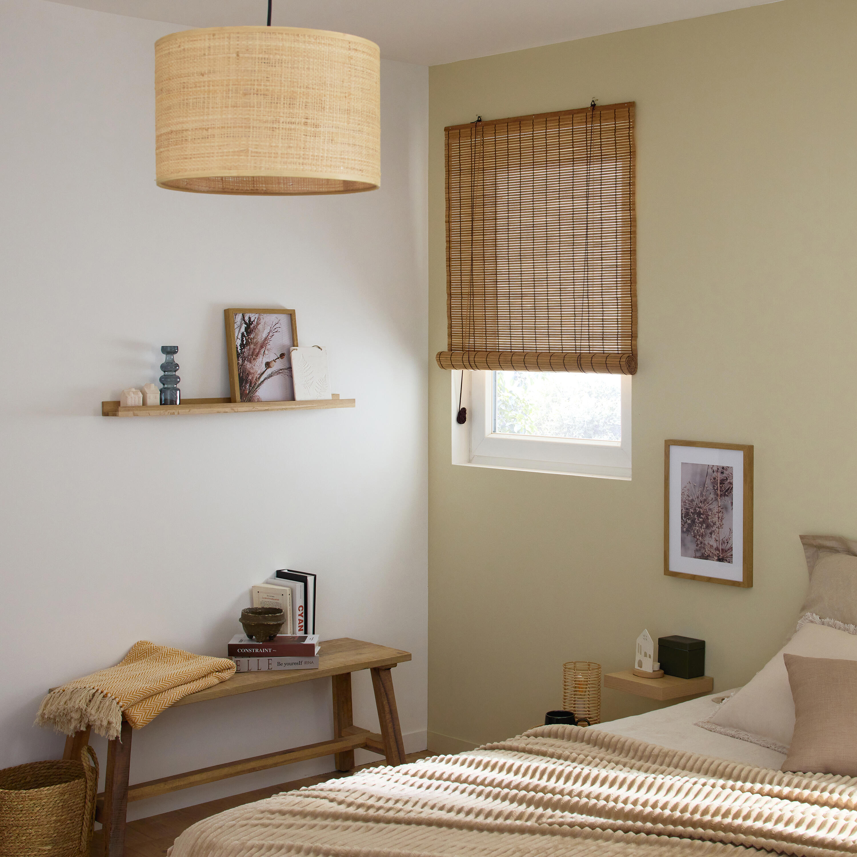 Store enrouleur tamisant Bambou hatha naturel, l.120 x H.250 cm, INSPIRE - 6