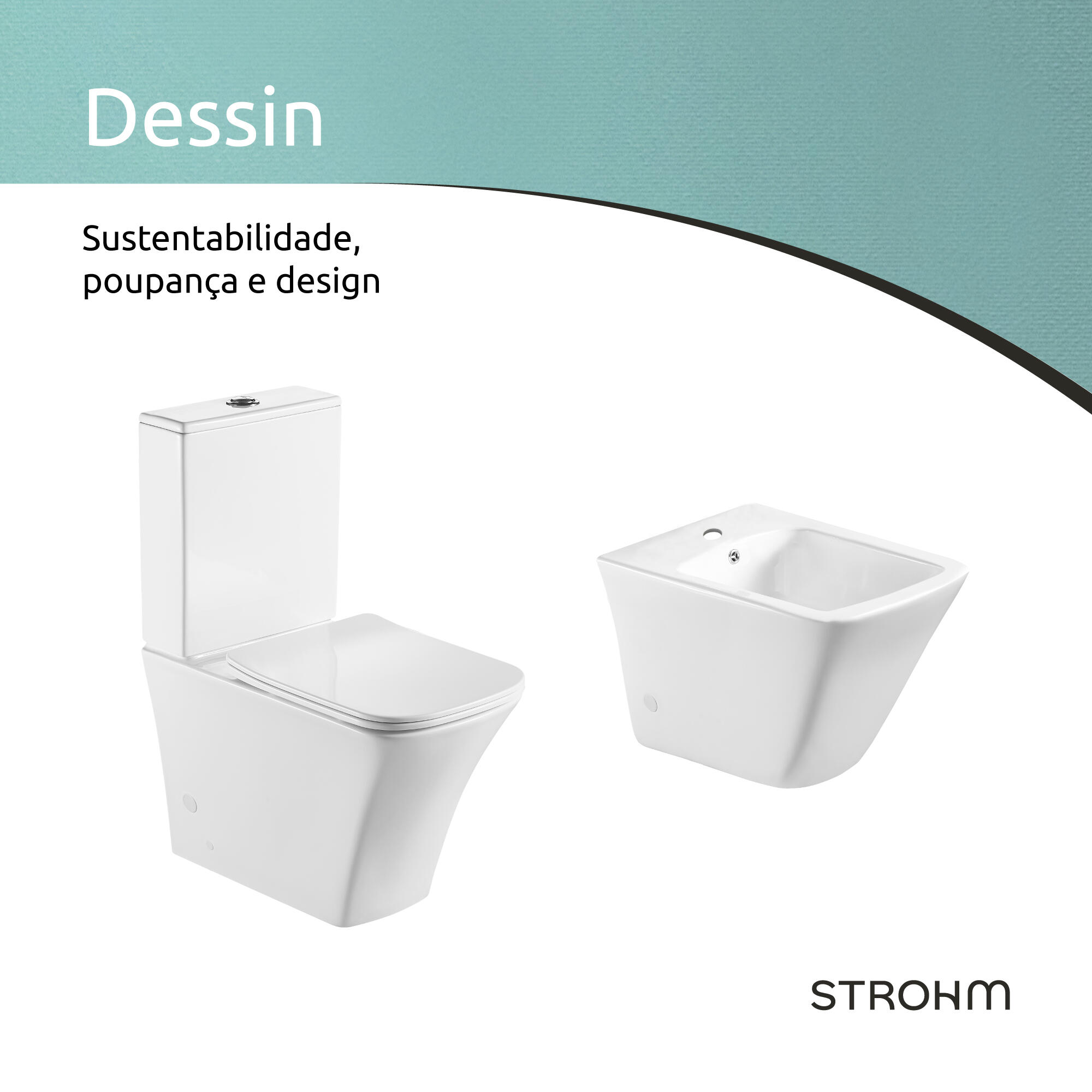 Pack sanita ao chão rimless branco saída universal 2.6/4 l Strohm Dessin - 7