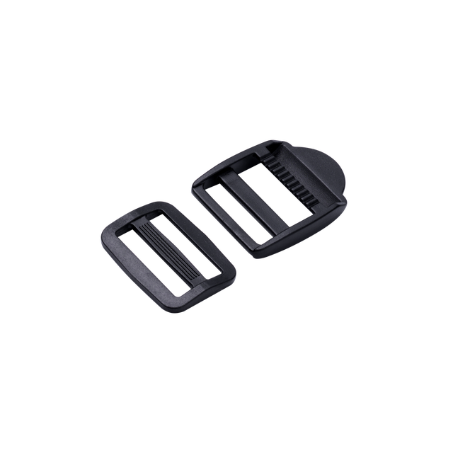 Fibbia di serraggio per cinghia STANDERS in poliossimetilene (pom) nero L25 mm, 2 pezzi
