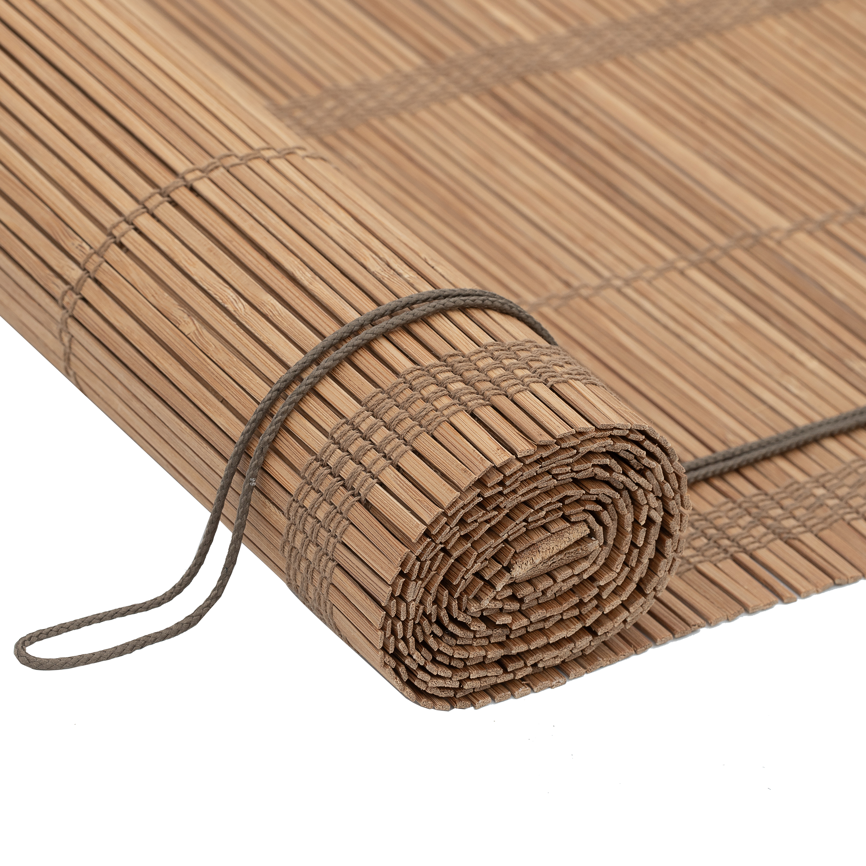 Estor enrollable translúcido interior / exterior Kripa de 120x300 bambú liso marrón INSPIRE con cordón - 4