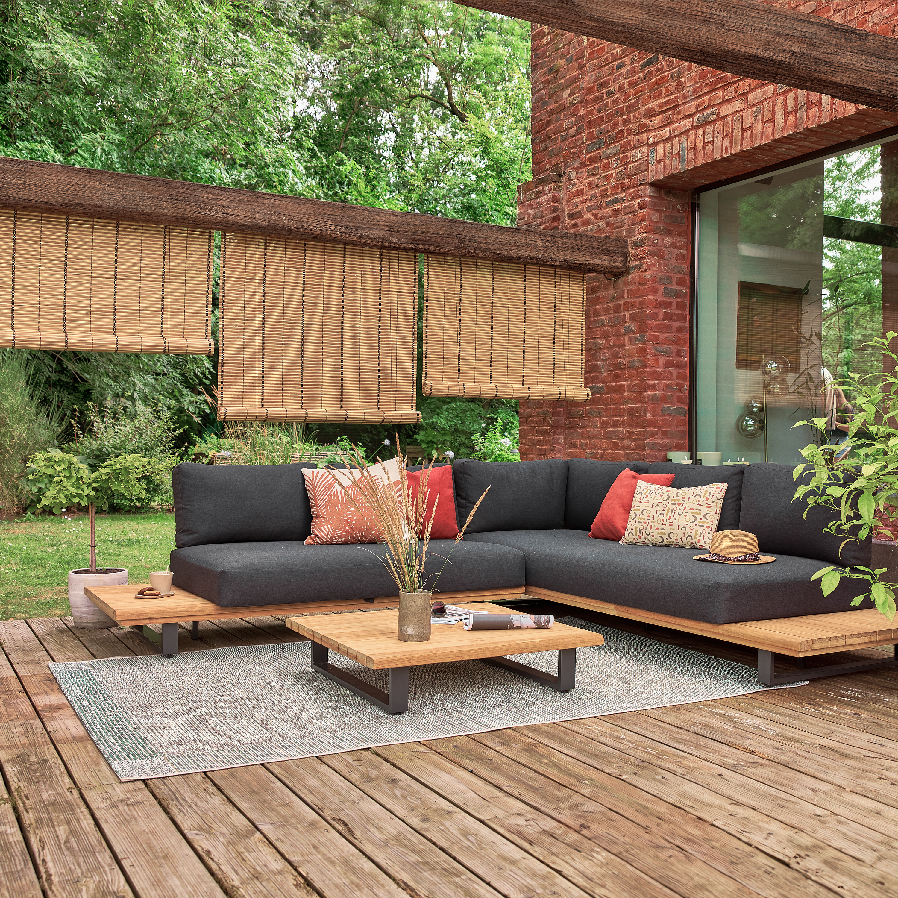 Store enrouleur tamisant Bambou izana extérieur naturel, l.80 x H.300 cm, INSPIR - 7