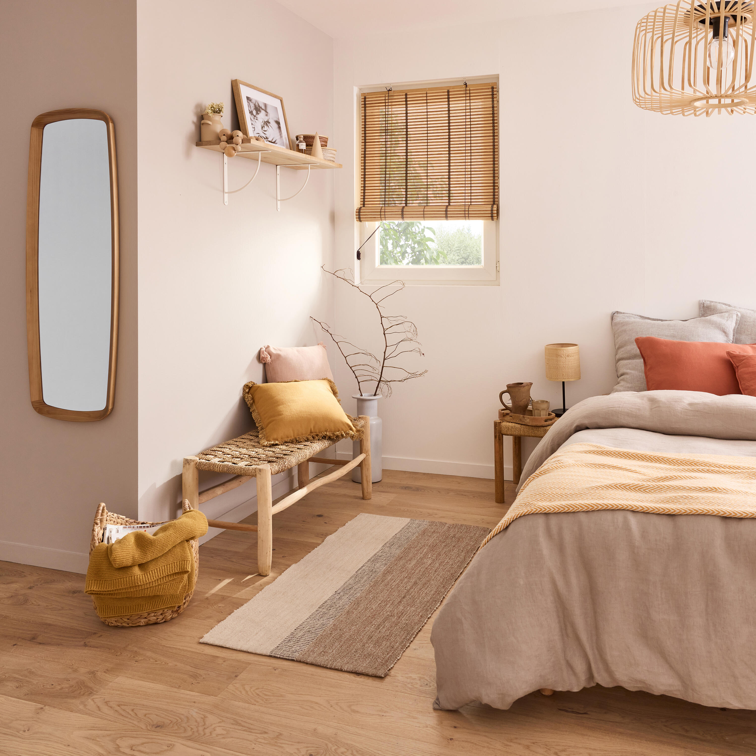 Store enrouleur tamisant Bambou izana extérieur naturel, l.80 x H.300 cm, INSPIR - 8