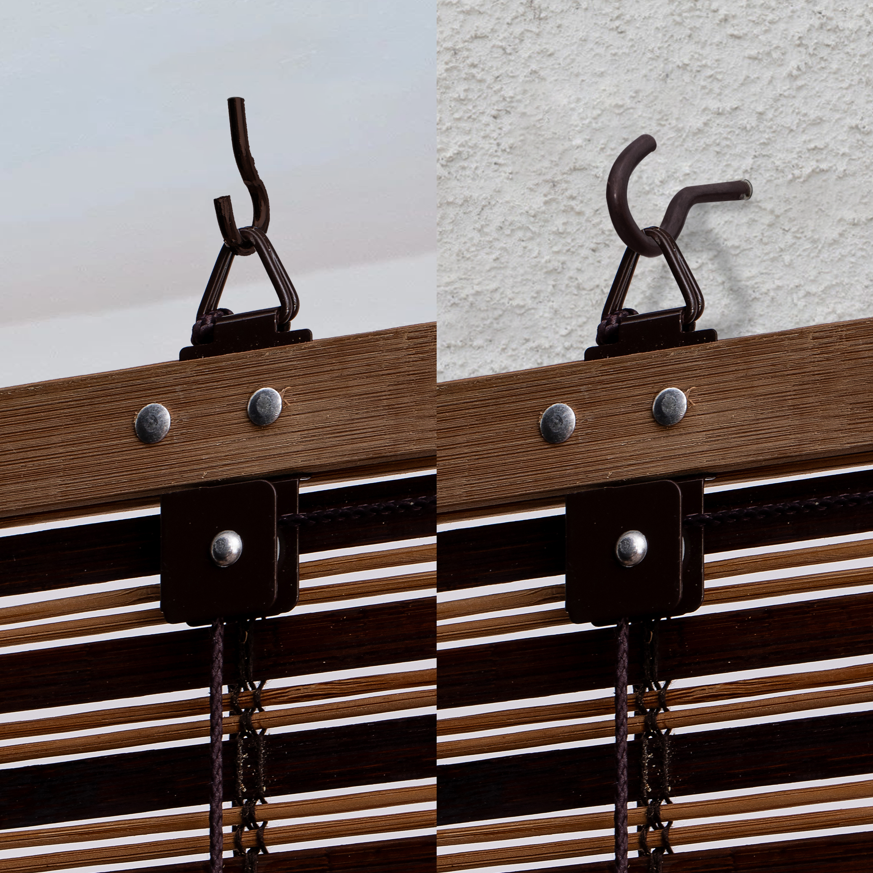 Store enrouleur tamisant Bambou izana extérieur chocolat, l.80 x H.300 cm, INSPI - 3