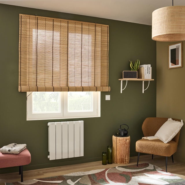 Estor enrollable translúcido  con cordón Bambú Slats Izana bambú liso natural INSPIRE de 180x300cm