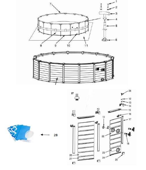 Piscine tubulaire Graphite INTEX, Diam.4.78 x H.1,24m - 7