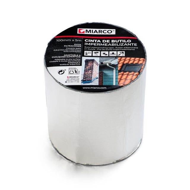FITA ADESIVA IMPERMEABILIZANTE DE BUTILO MIARCO 100MMX5M ALUMÍNIO