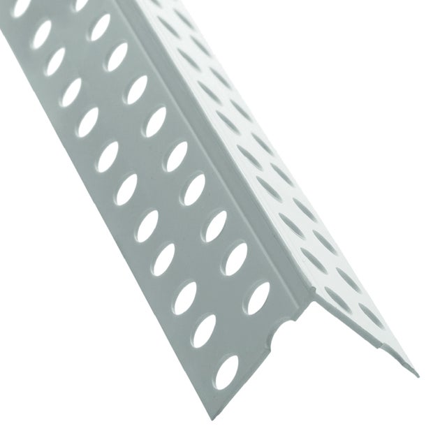 PERFIL CANTO PVC RECTO COM ABAS PERFURADAS 2.6M