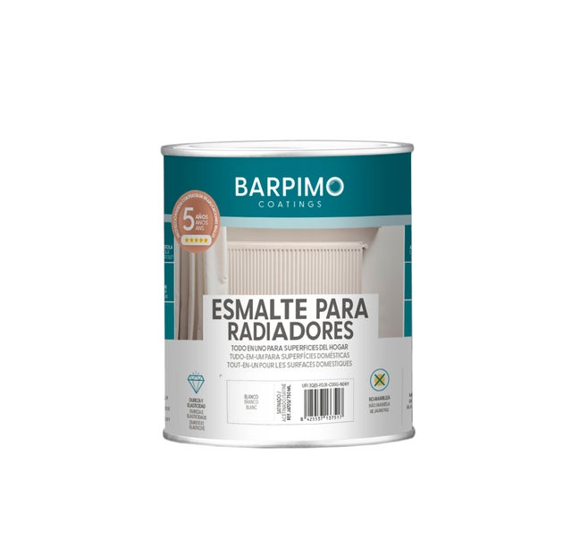ESMALTE SINTÉTICO ACETINADO PARA RADIADORES BARPIMO 750ML BRANCO