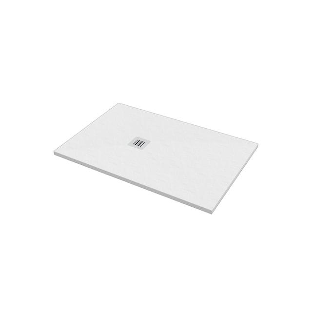 Piatto doccia in carbonato di calcio Horus bianco L 80 x L 120 x H 2.7 cm opaco effetto pietra
