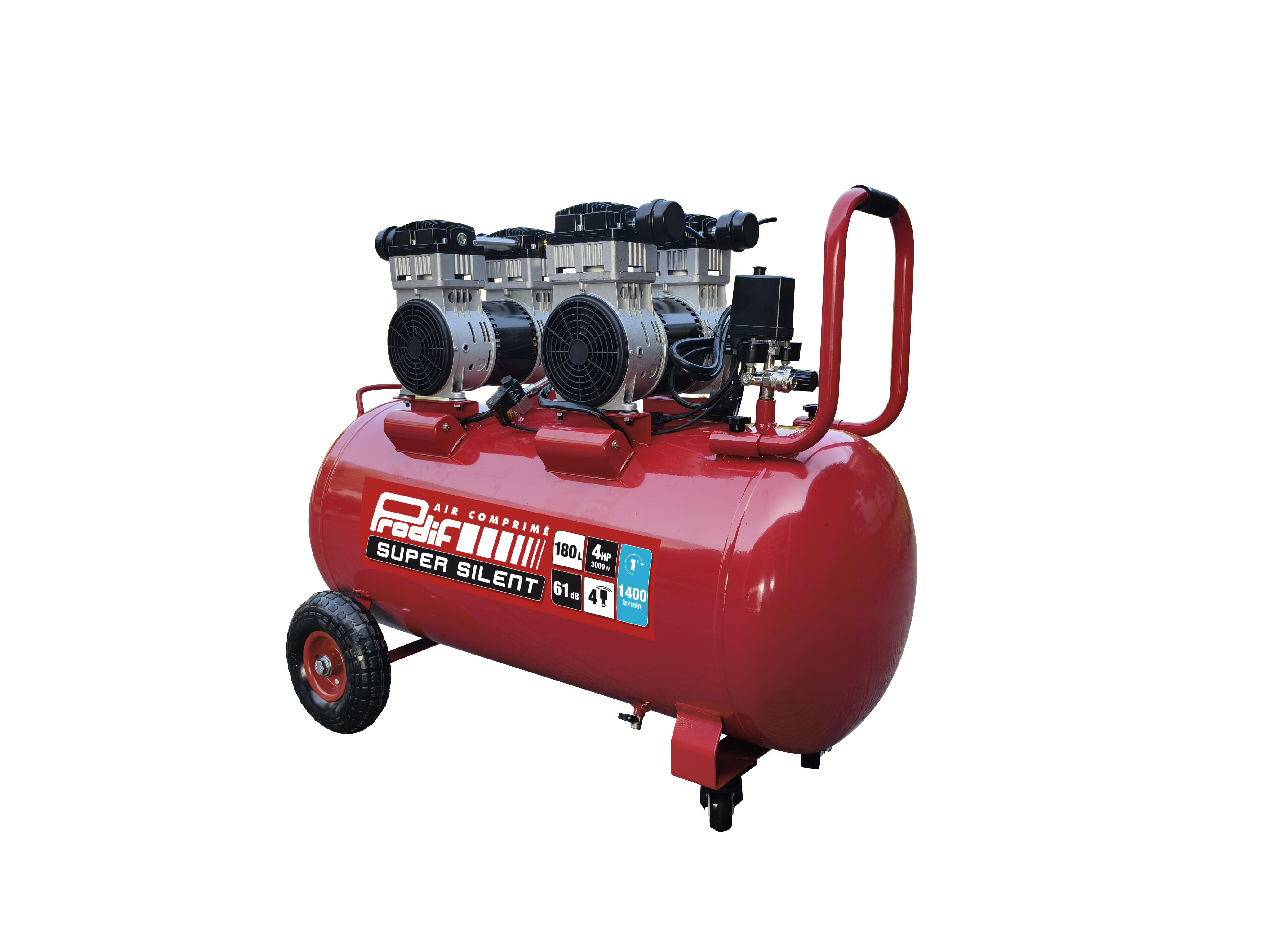 Compresseur 180L 4CV 8 barssilencieux sans huile SIL1804 PRODIF | Leroy ...