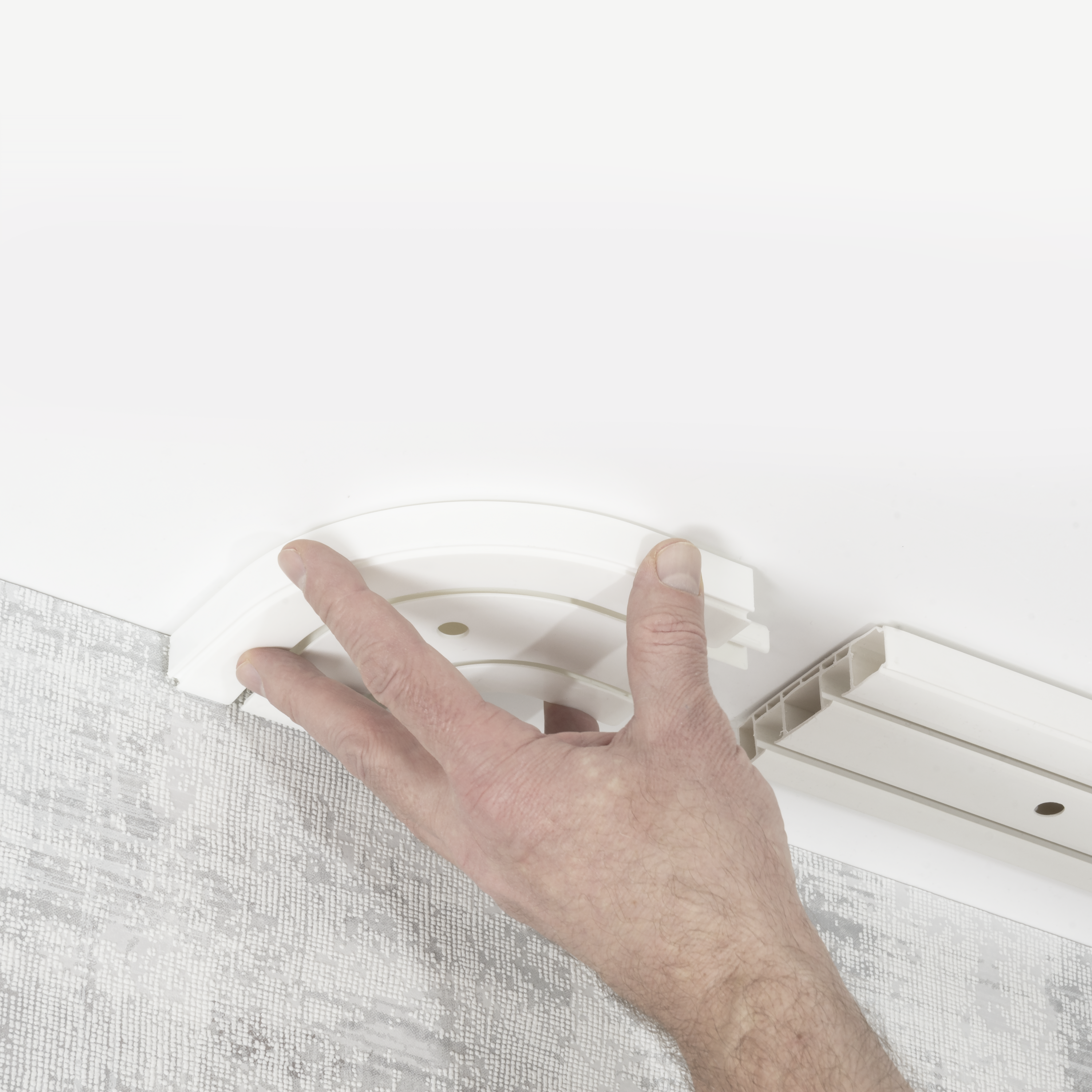 Łuk zewnętrzny zakończeniowy 2 szt. do szyny sufitowej Yaros 2-torowej 15 cm Inspire - 4