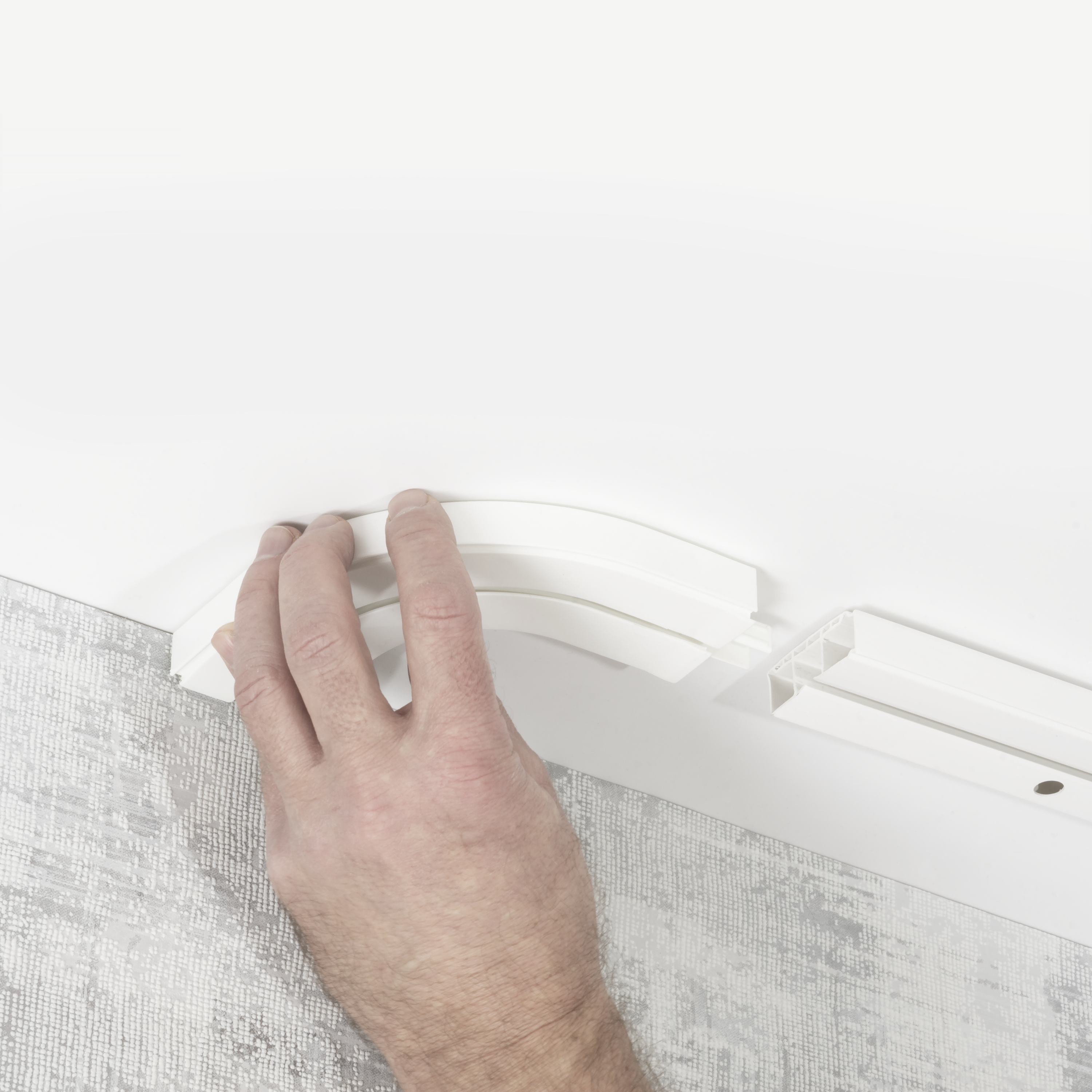 Łuk zewnętrzny zakończeniowy 2 szt. do szyny sufitowej Yaros 1-torowej 15 cm Inspire - 4