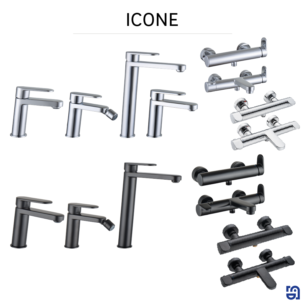 Bateria wannowa chrom 9 cm Icone Sensea