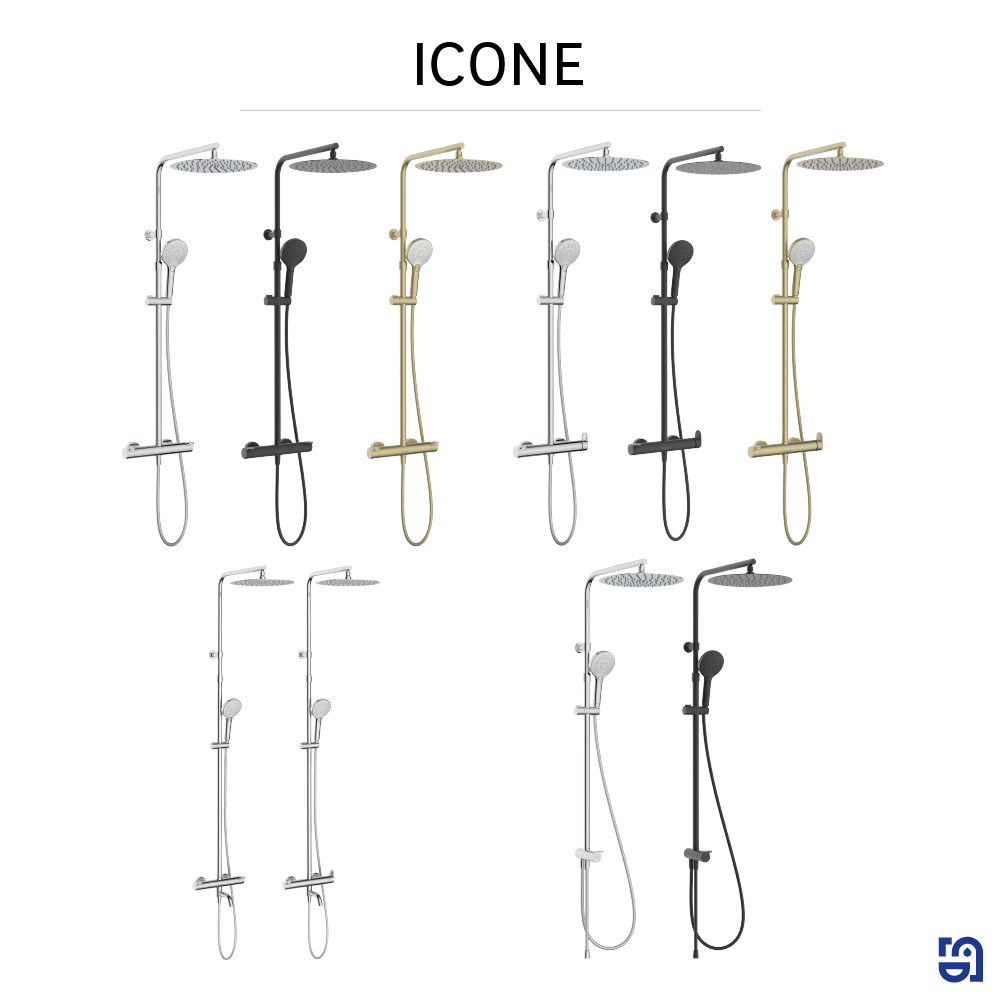 Conjunto de banheira com torneira termostática cromado Sensea Icone - 8