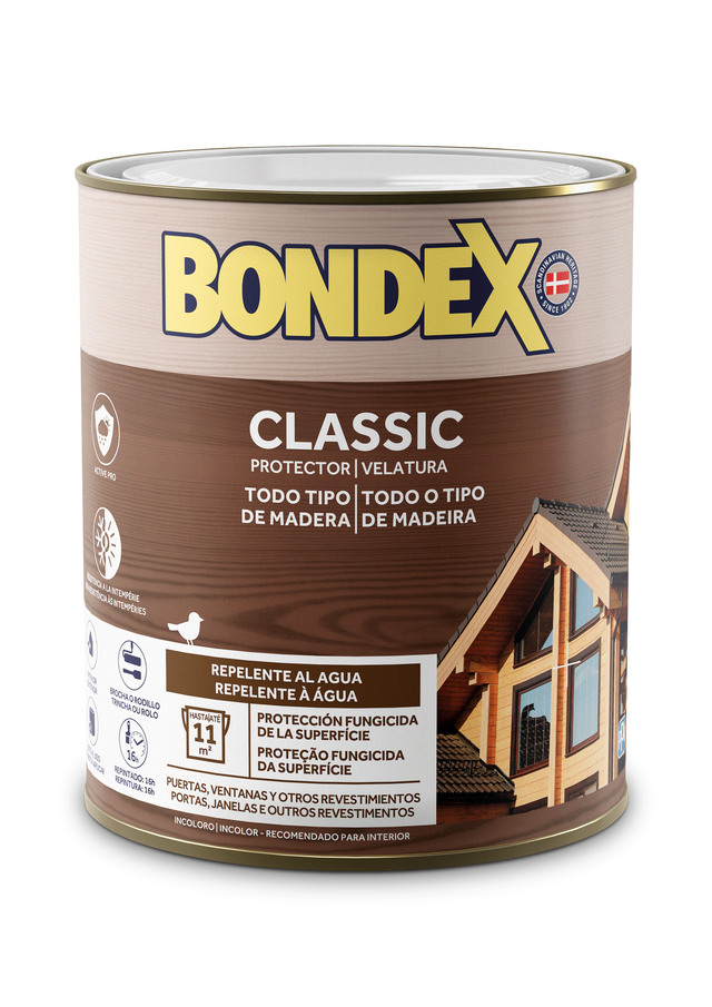 LASUR EXTERIOR SINTÉTICO ACETINADO BONDEX CLASSIC 750ML INCOLOR