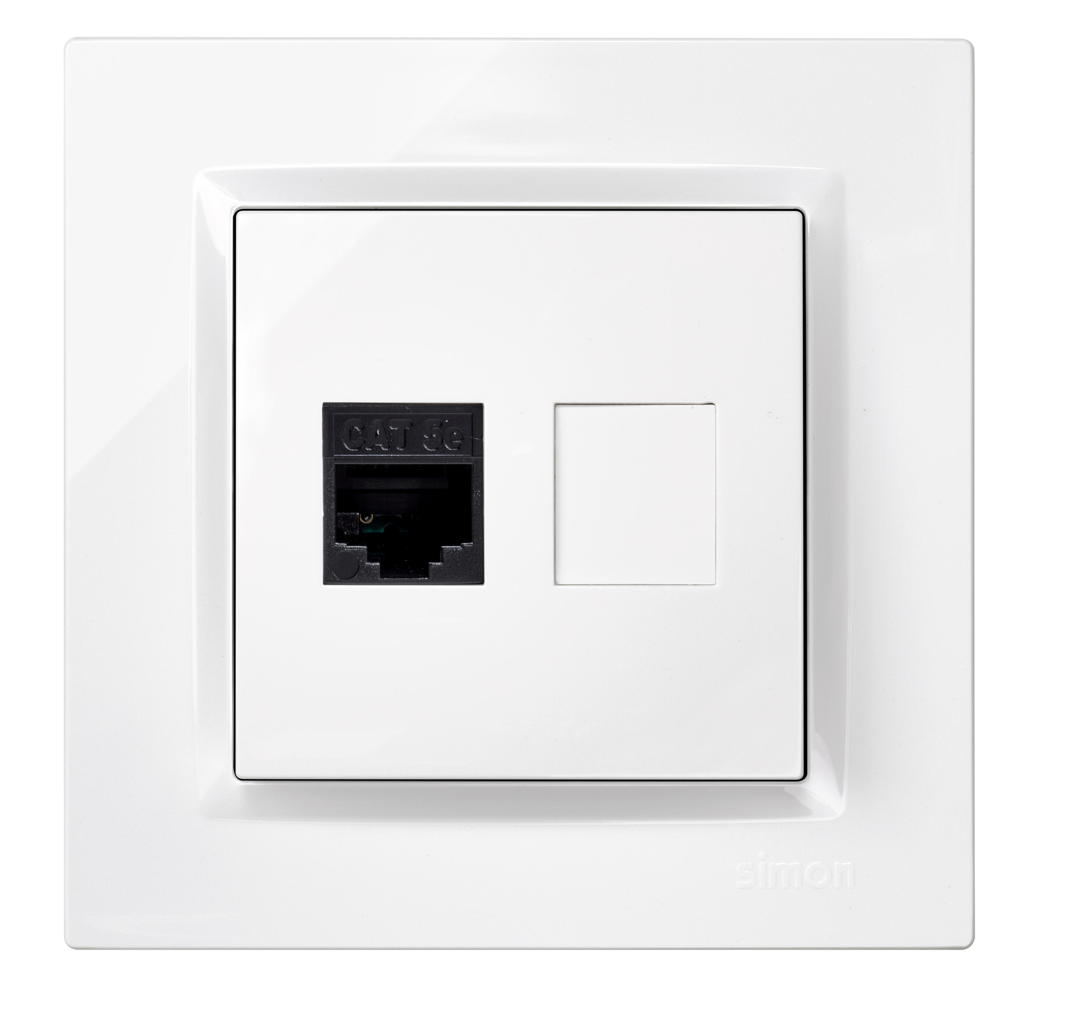 TOMADA RJ45 CAT5 SIMON 10 BRANCA | Obramat