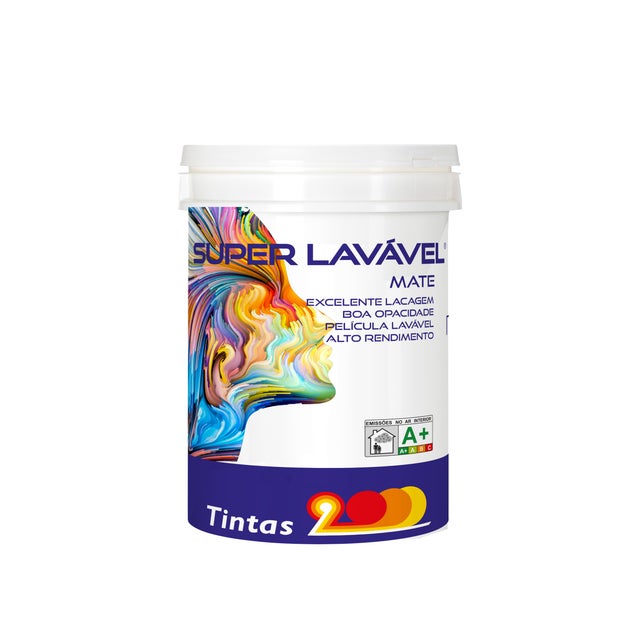 TINTA PLÁSTICA INTERIOR AQUOSA MATE SUPER LAVÁVEL TINTAS 2000 750ML BRANCO