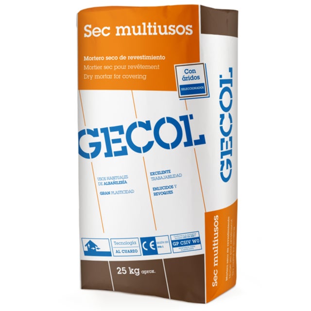 MORTERO MULTIUSOS M7.5 GRIS GECOL 25 KG