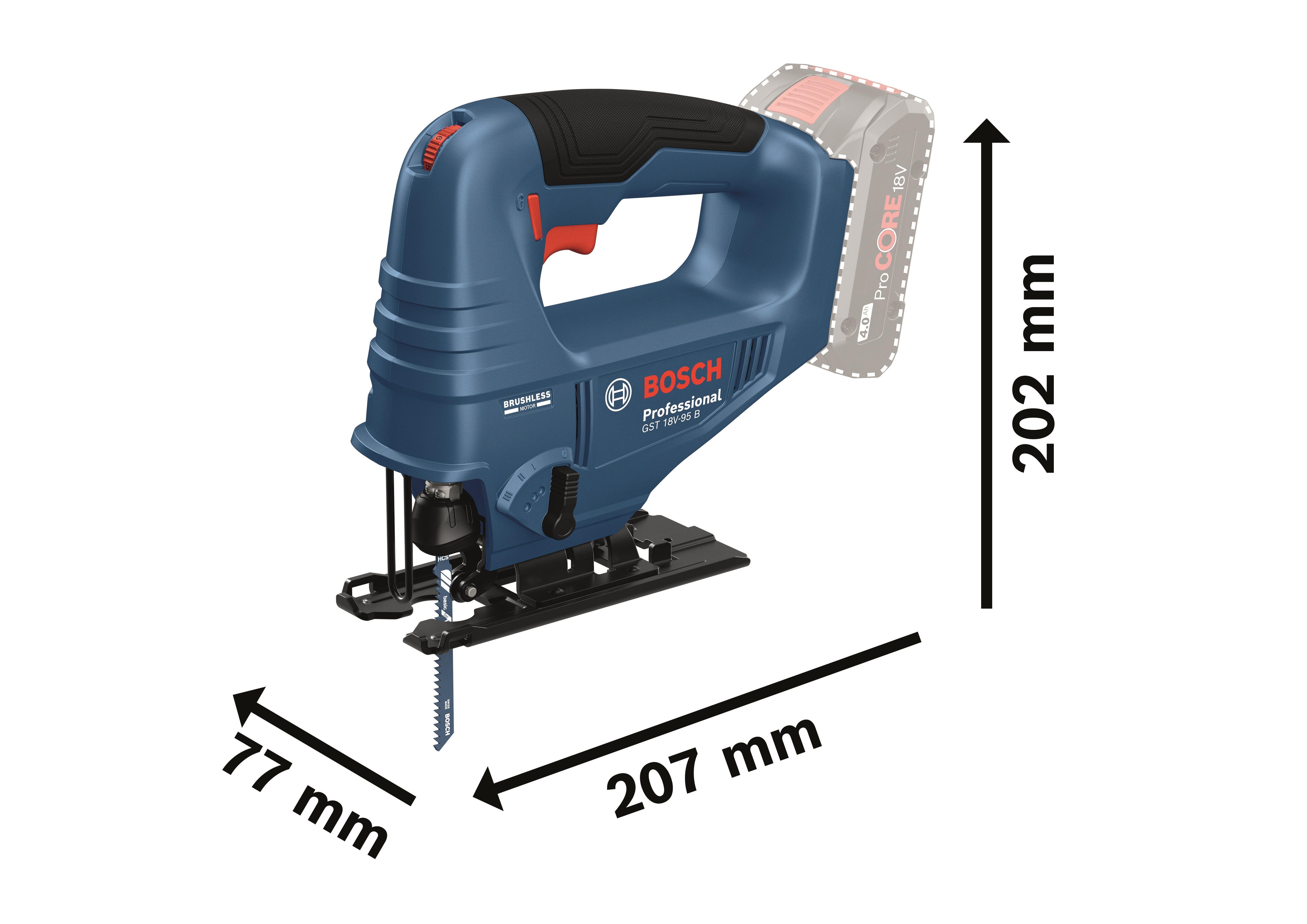 SIERRA CALAR BATERÍA BRUSHLESS 18V BOSCH GST 18V-95 B - 2