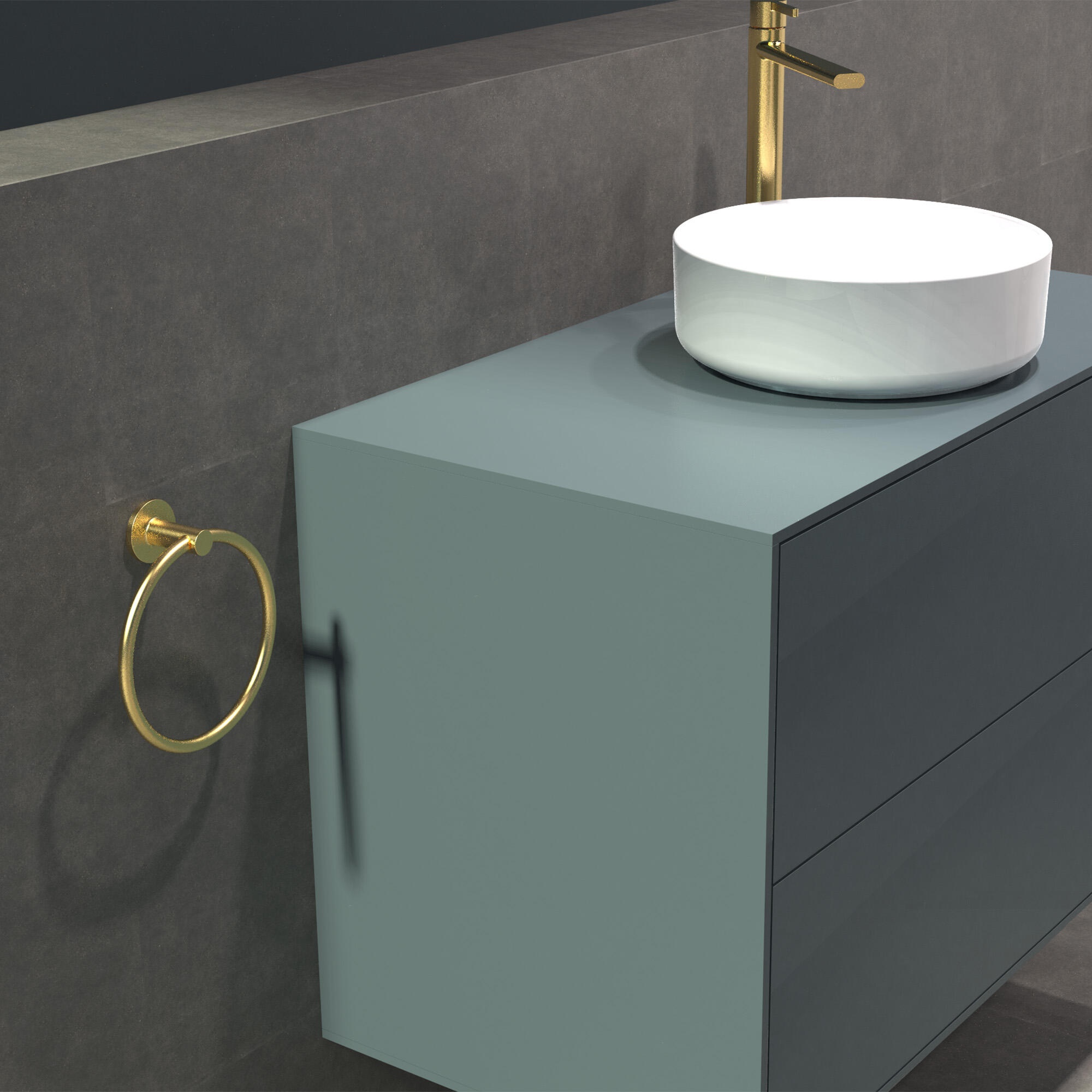 TOALLERO ANILLA PVD RONDO ORO VIEJO - 2