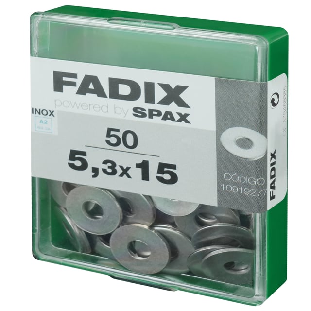 ARANDELA PLANA INOX DIN 9021 ACERO INOXIDABLE 5MM. 50UDS