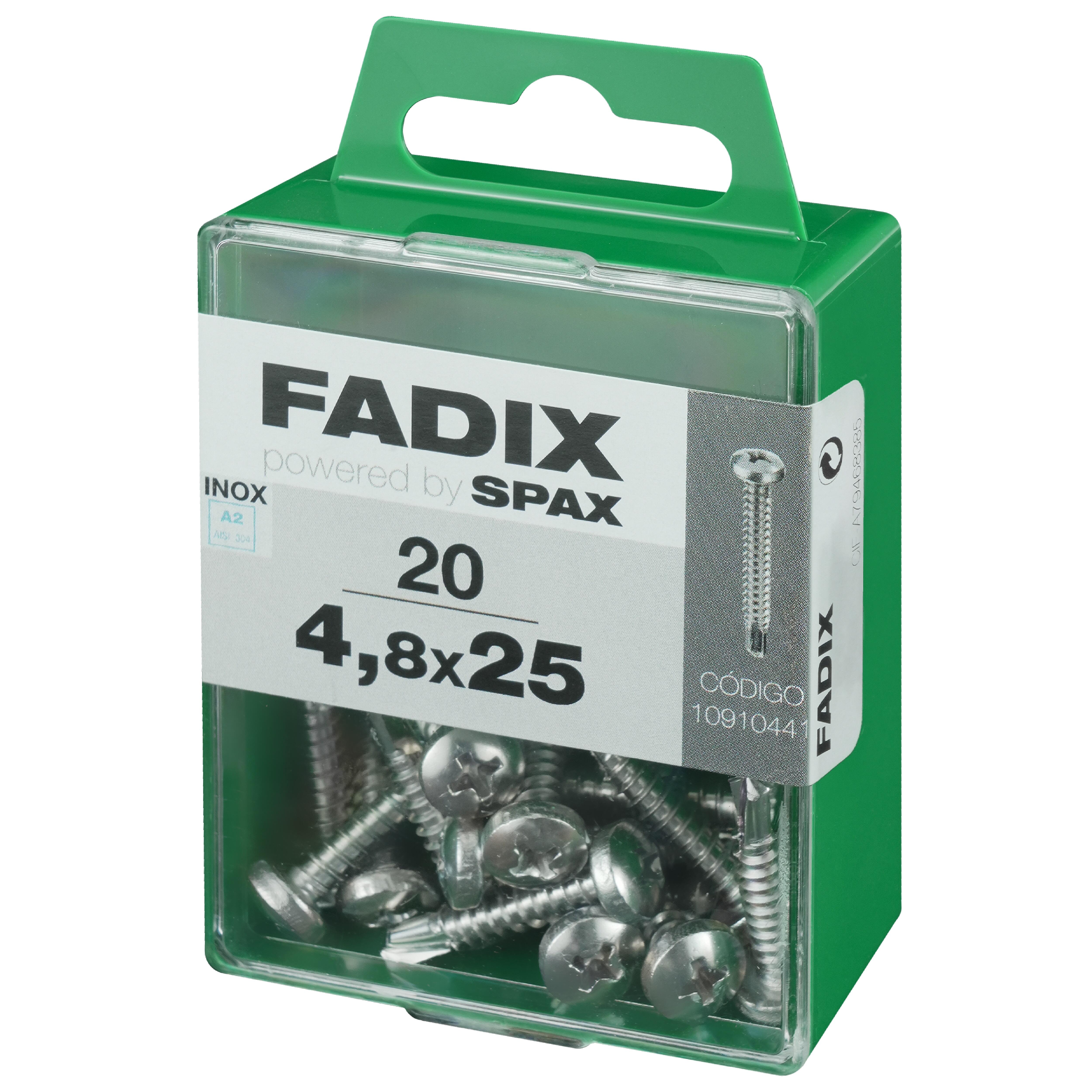 TORNILLOS ROSCA CHAPA PARA METAL ACERO INOX 4,8X25MM. 20UDS - 2