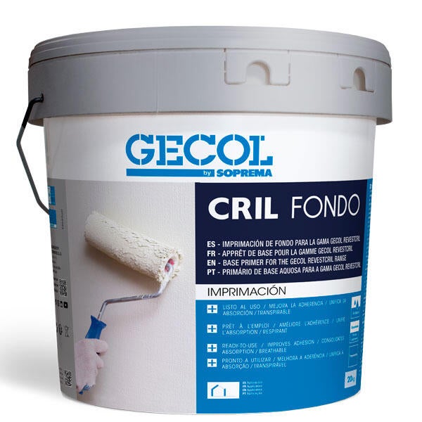 IMPRIMACIÓN DE FONDO REVESTCRIL 20 KG CENIZA