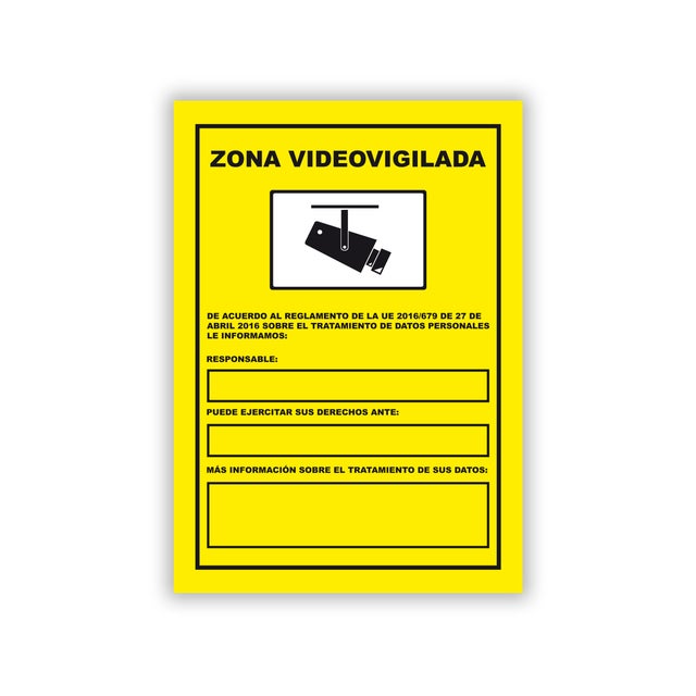 SEÑAL CARTEL ZONA VIDEOVIGILADA 1UD