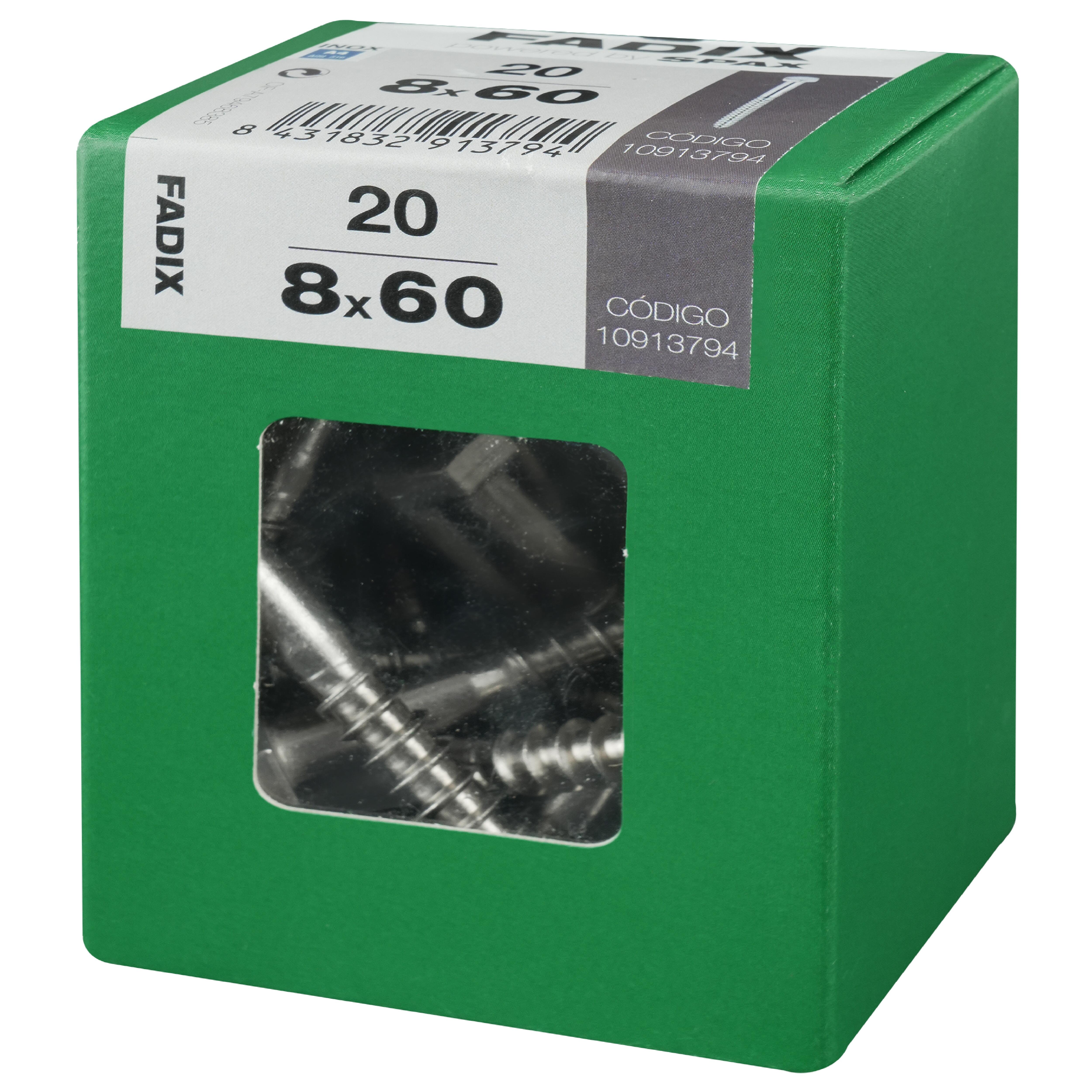 TORNILLOS PARA MADERA INOXIDABLES A2 8X60MM. 20UDS - 2