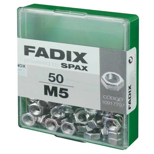 TUERCA HEXAGONAL DIN 934 ACERO INOXIDABLE A2 M5. 50 UDS.