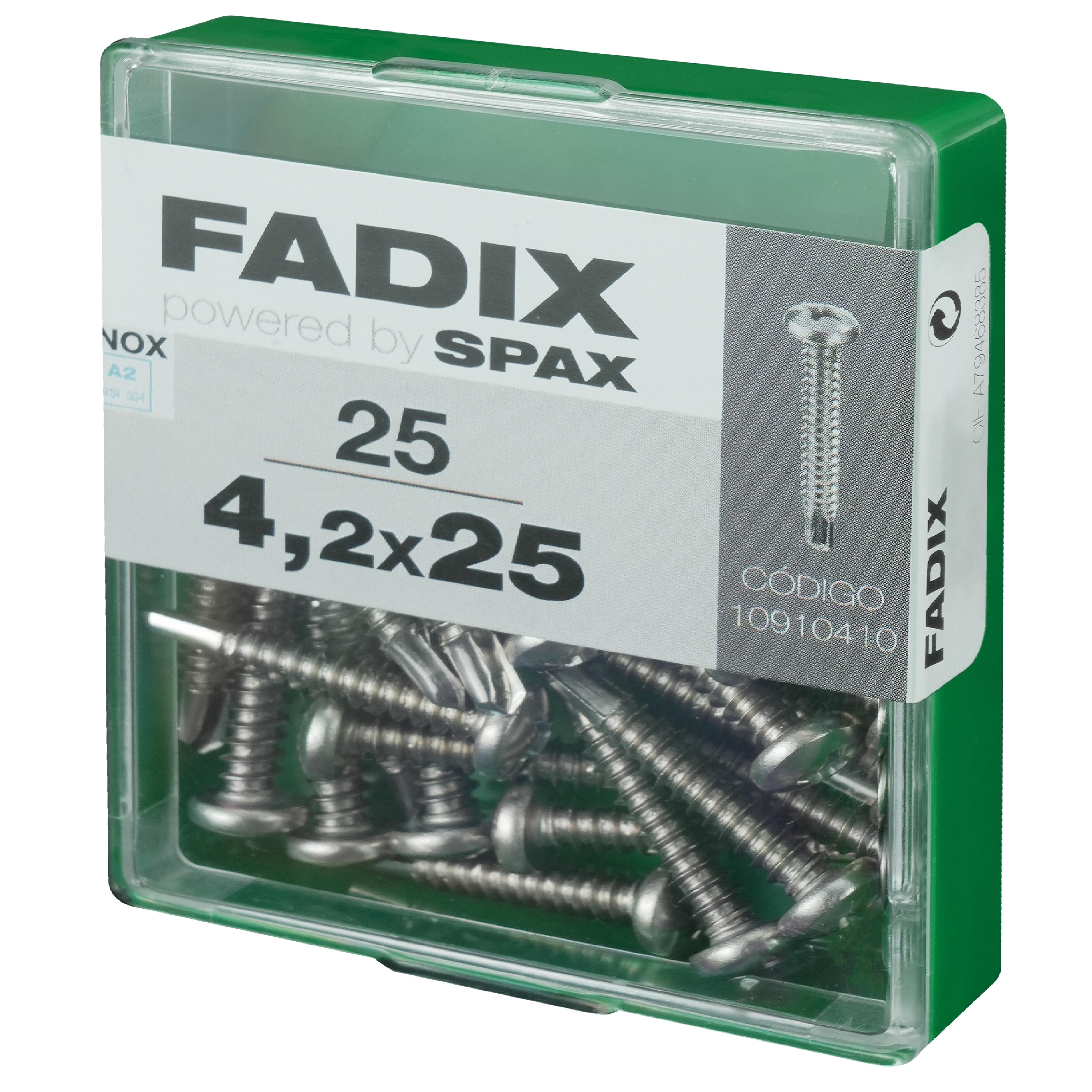 TORNILLOS ROSCA CHAPA PARA METAL ACERO INOX 4,2X25MM. 25UDS - 2