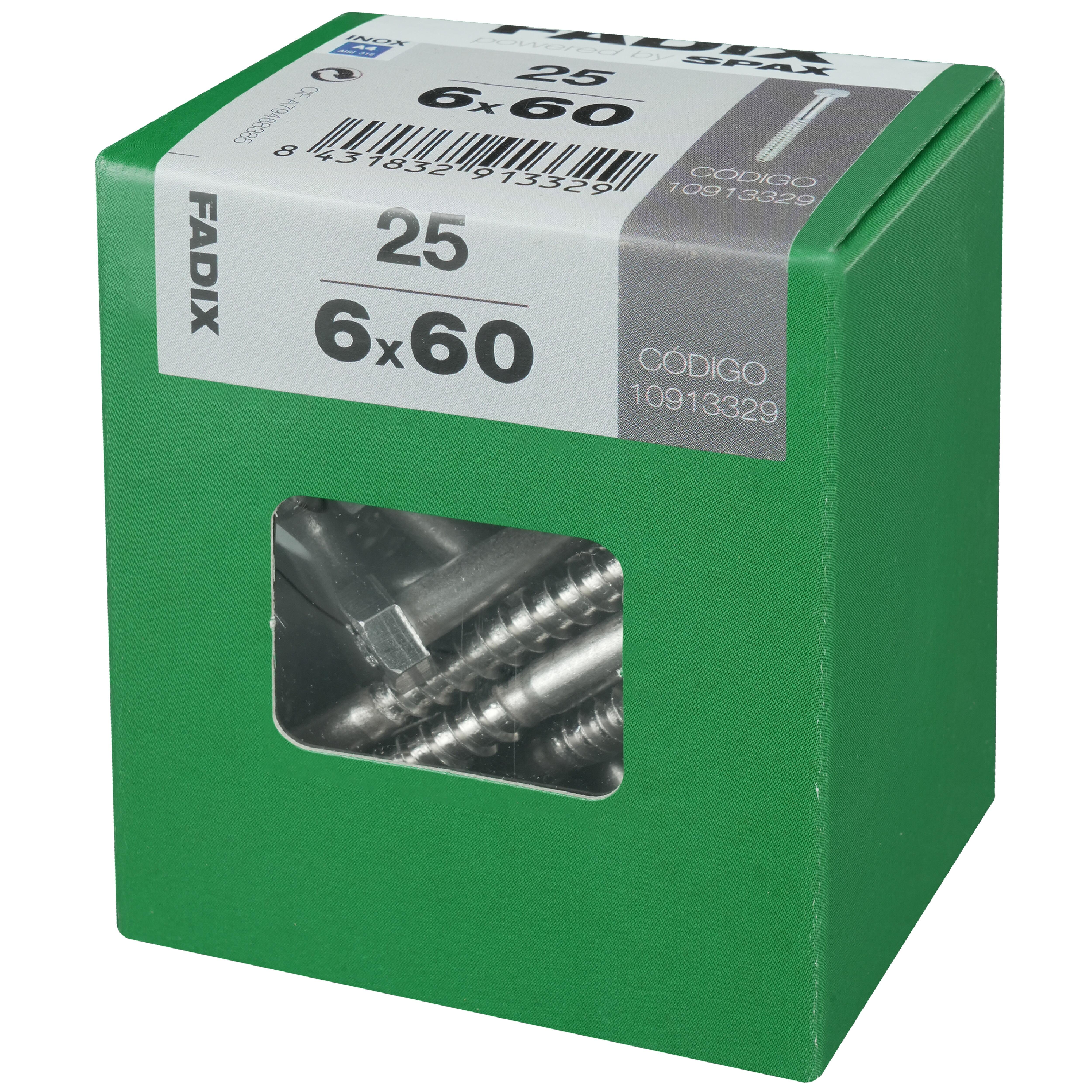 TORNILLOS PARA MADERA ACERO INOXIDABLE A2 6X60MM. 25UDS - 2