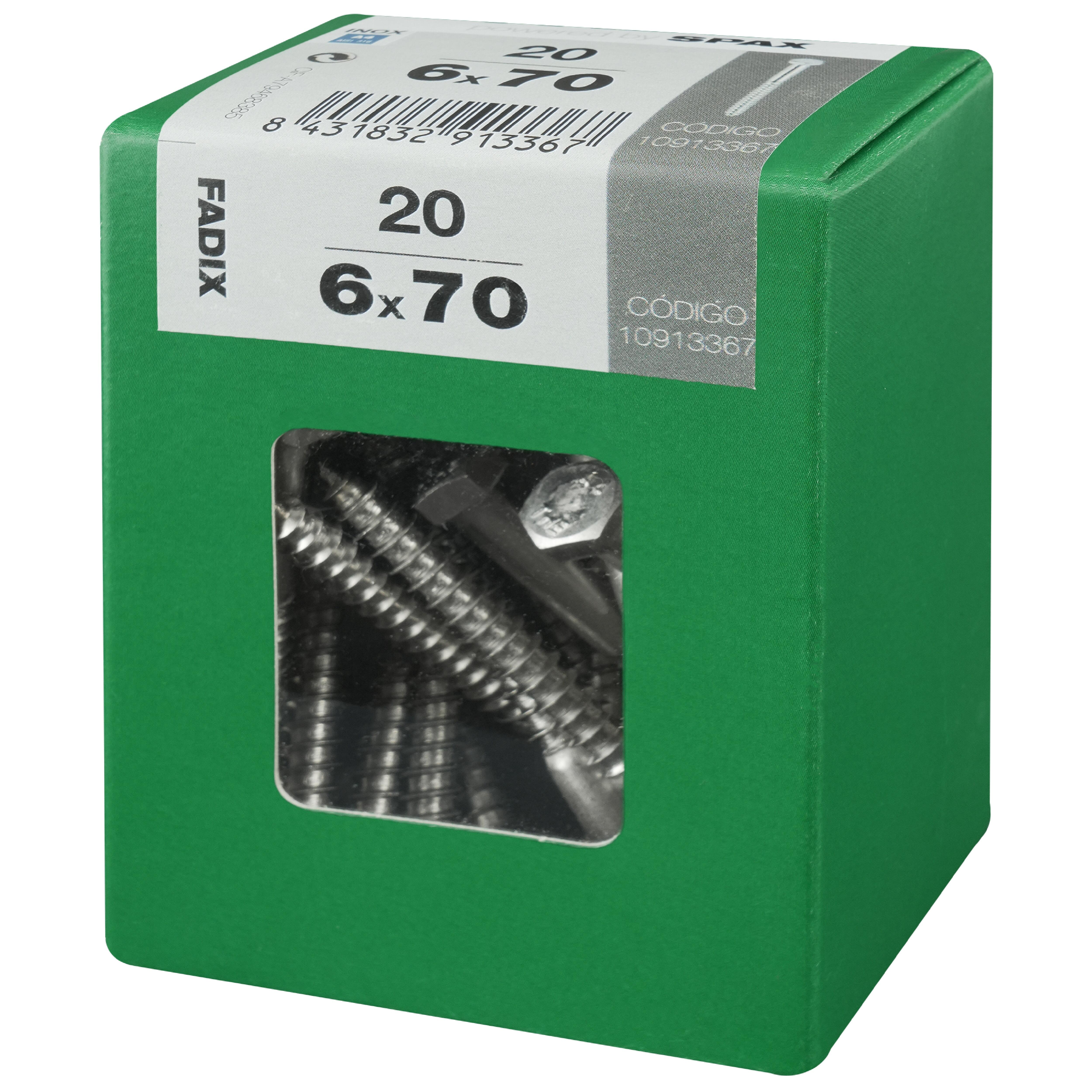 TORNILLOS PARA MADERA INOXIDABLE A2 6X70MM. 25UDS - 2