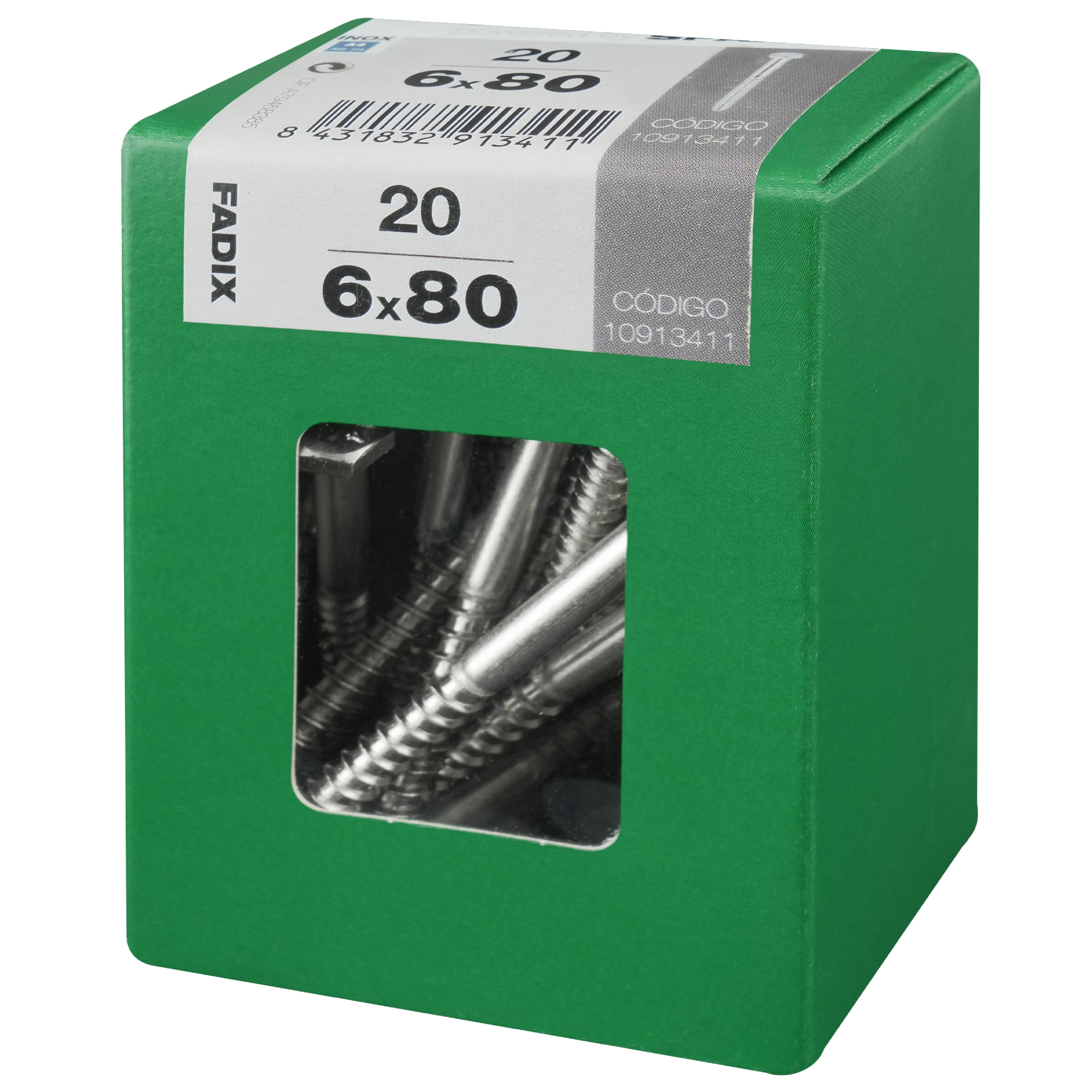 TORNILLOS PARA MADERA INOXIDABLES A2 6X80MM. 20UDS - 2