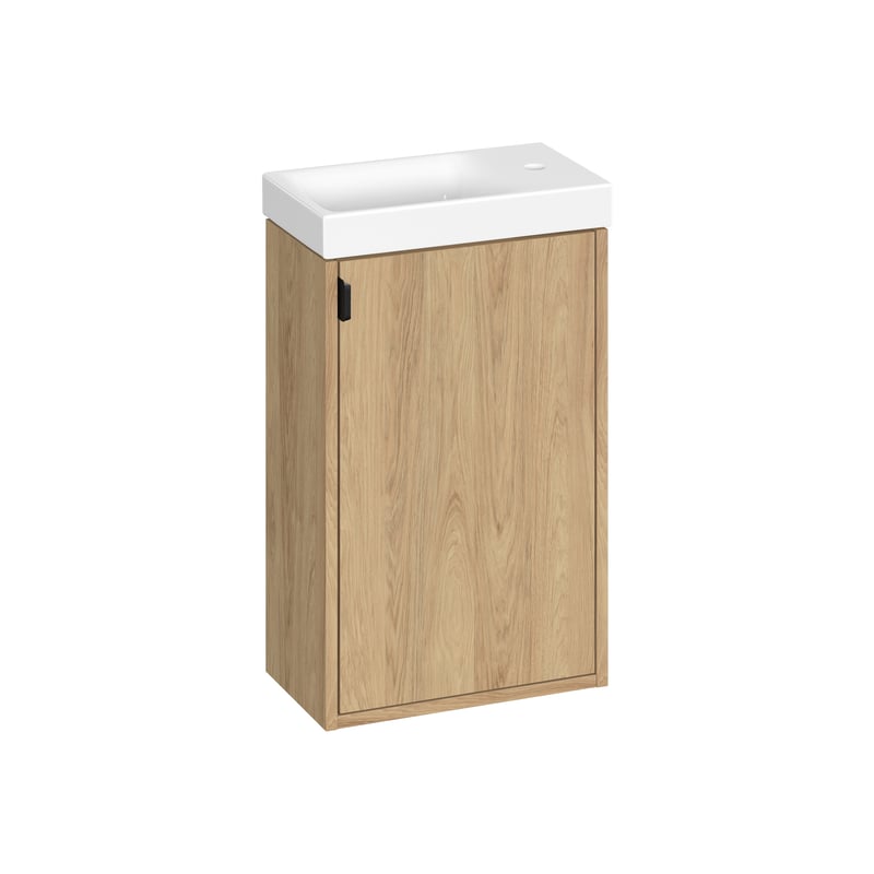 Szafka z umywalką zestaw Atrato 40x22 cm brązowa dąb Cersanit