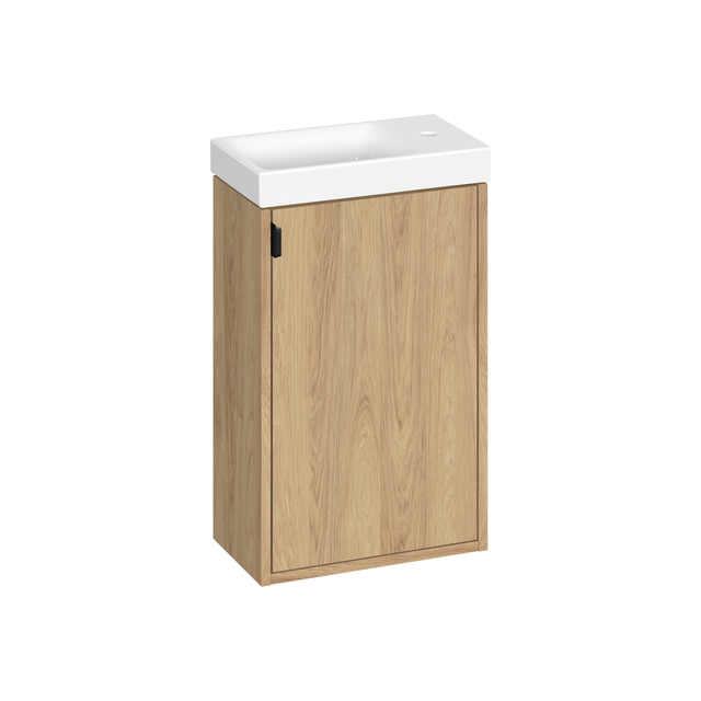 Szafka z umywalką zestaw Atrato 40x22 cm brązowa dąb Cersanit