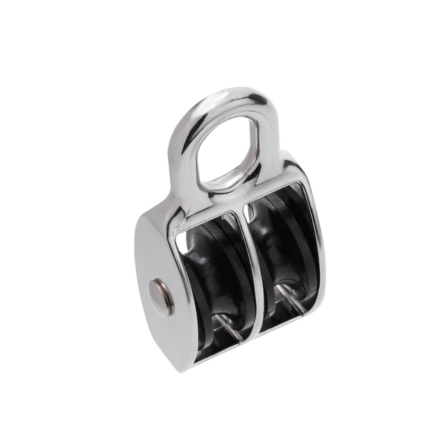 Lot de 2 poulies zamak nickelé, STANDERS, 50 kg, Diam.25 x L.70 x l.7 mm
