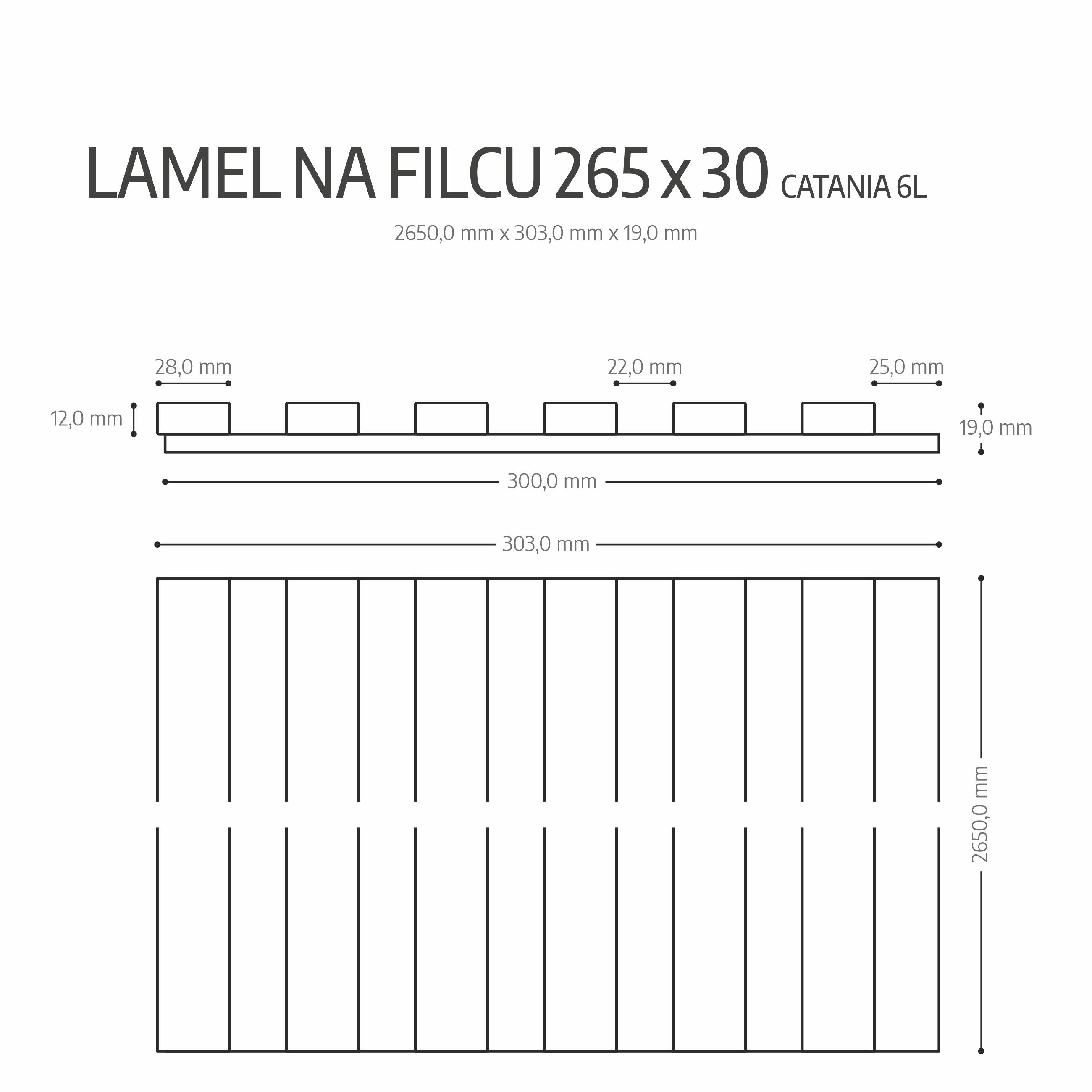 Panele ścienne 3D Lamel na czarnym filcu 270x30 cm Dąb Catania 6 lameli - 4