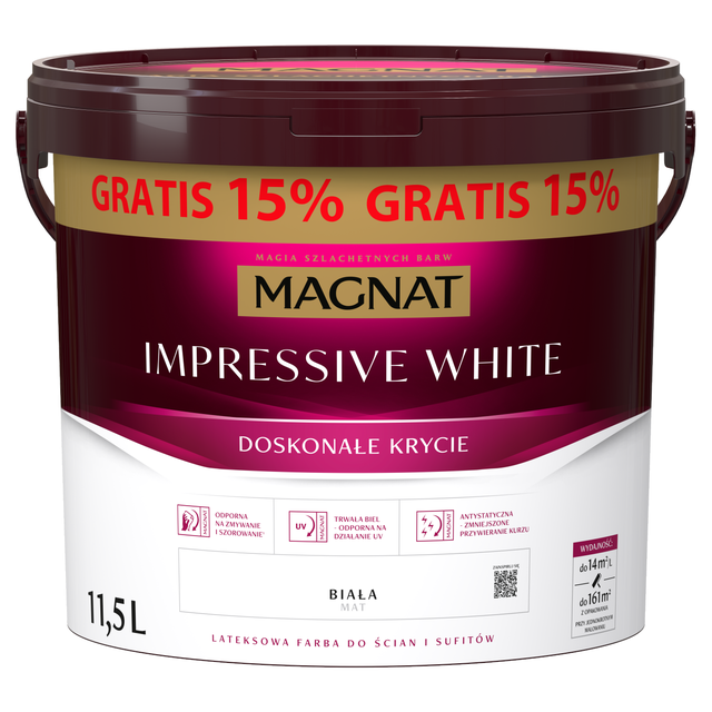 Farba Magnat Impressive White biała 11.5 l