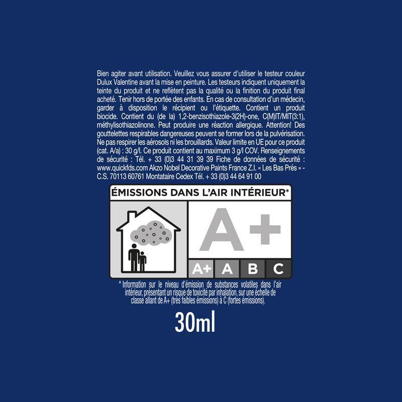 Testeur peinture mur, boiserie blanc satin DULUX VALENTINE Crème de couleur 0.03 - 11
